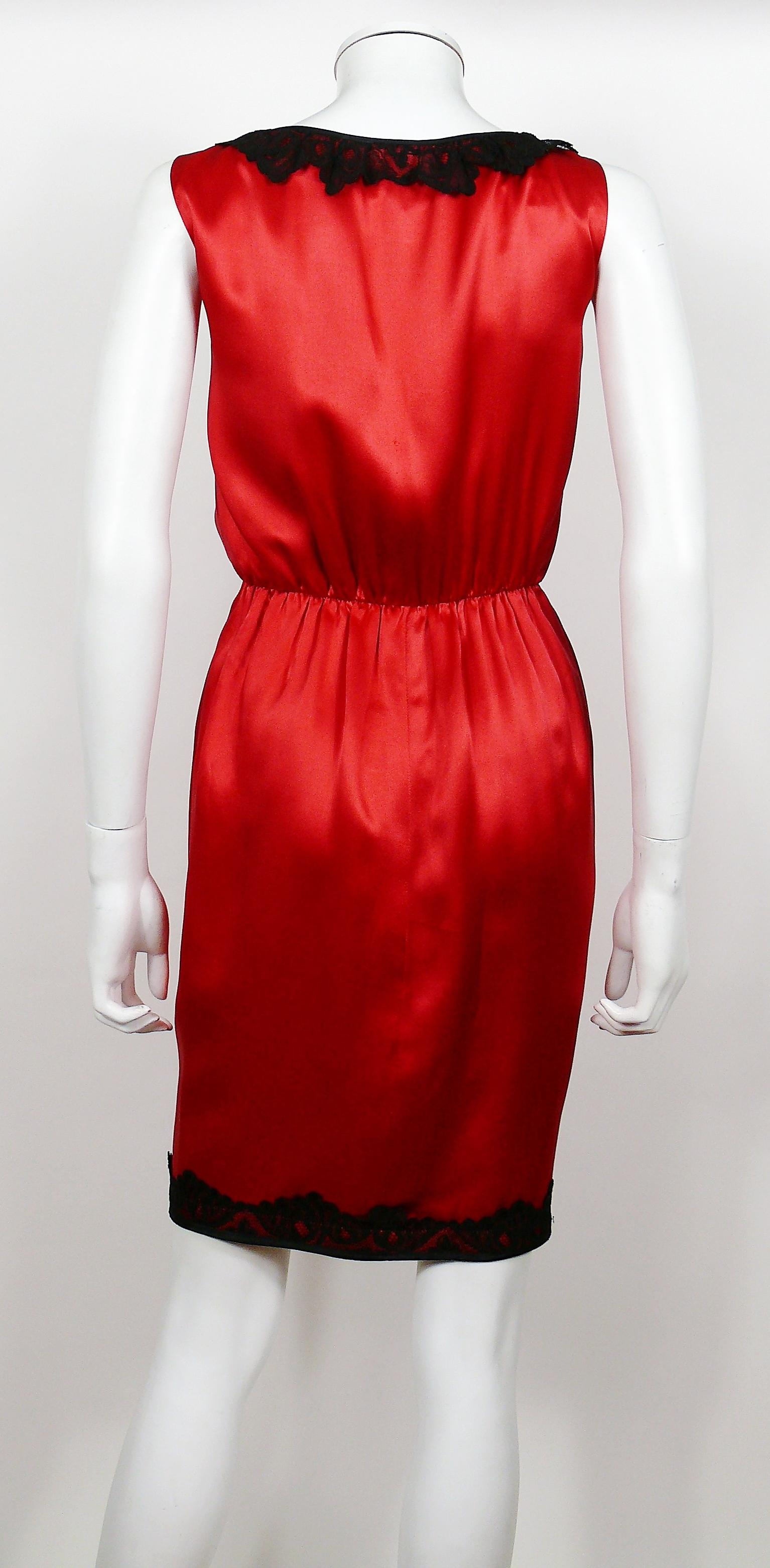 Women's Yves Saint Laurent YSL Rive Gauche Vintage Red Silk Wrap Style Dress For Sale