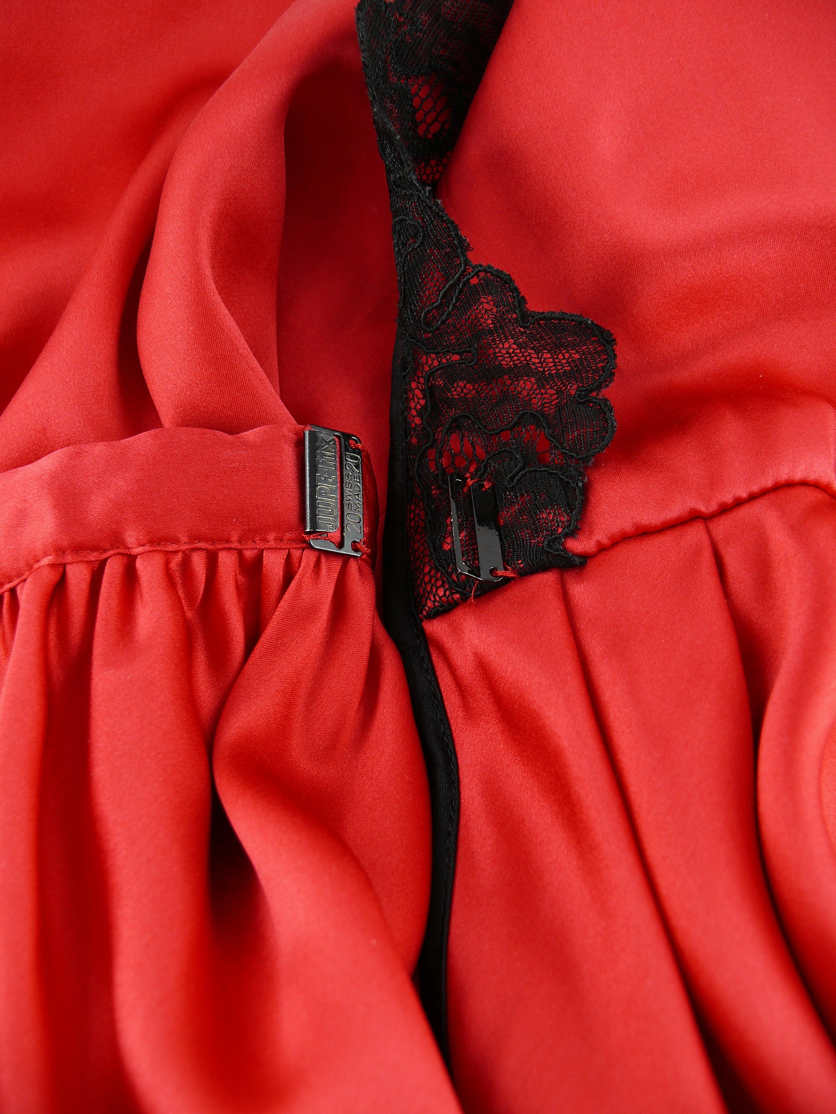 Yves Saint Laurent YSL Rive Gauche Vintage Red Silk Wrap Style Dress For Sale 2