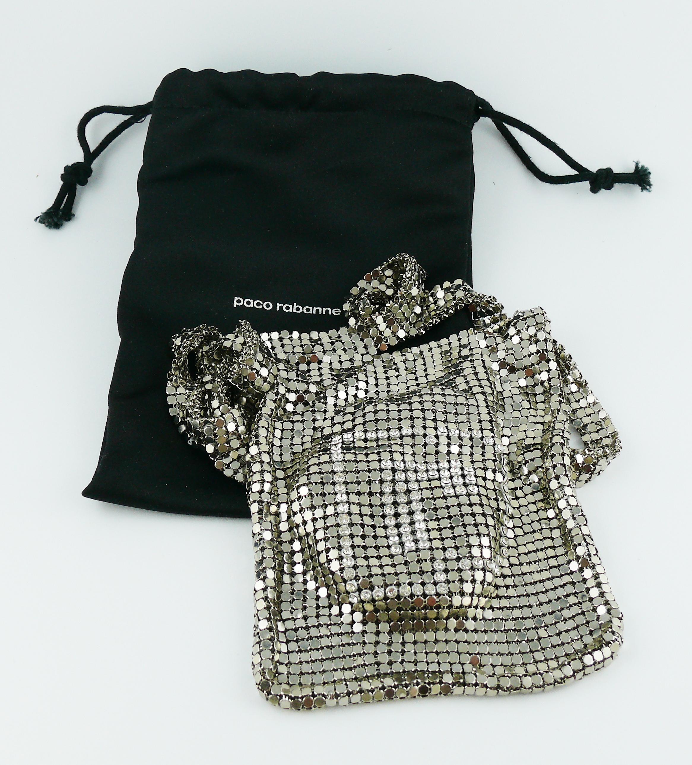 Paco Rabanne Mini Silver Mesh Messenger Bag In Excellent Condition In Nice, FR