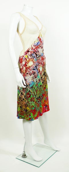 Jean Paul Gaultier Comic Cartoon Print Mesh Dress Size S