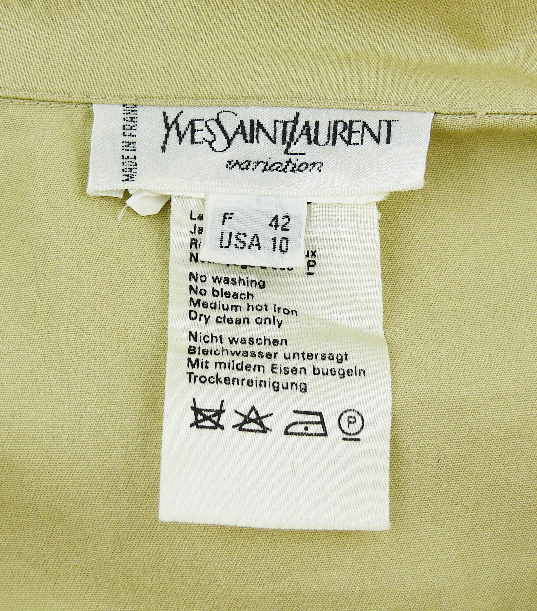 Yves Saint Laurent YSL Vintage Iconic Safari Dress US Size 10 2