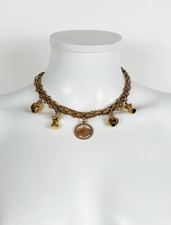 Christian Dior Vintage Gold getönte Charms-Halskette