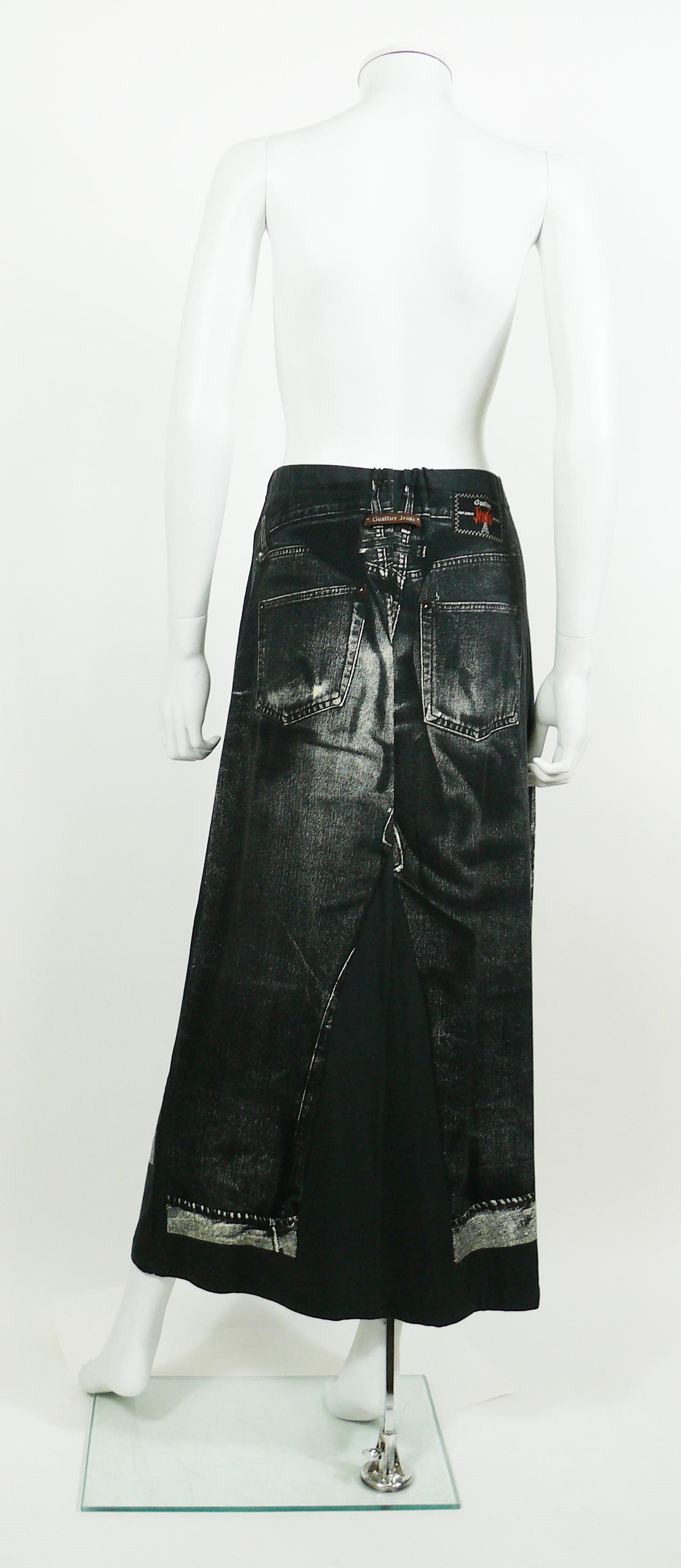 Jean Paul Gaultier Vintage Trompe L'oeil Maxi Skirt In Good Condition In Nice, FR