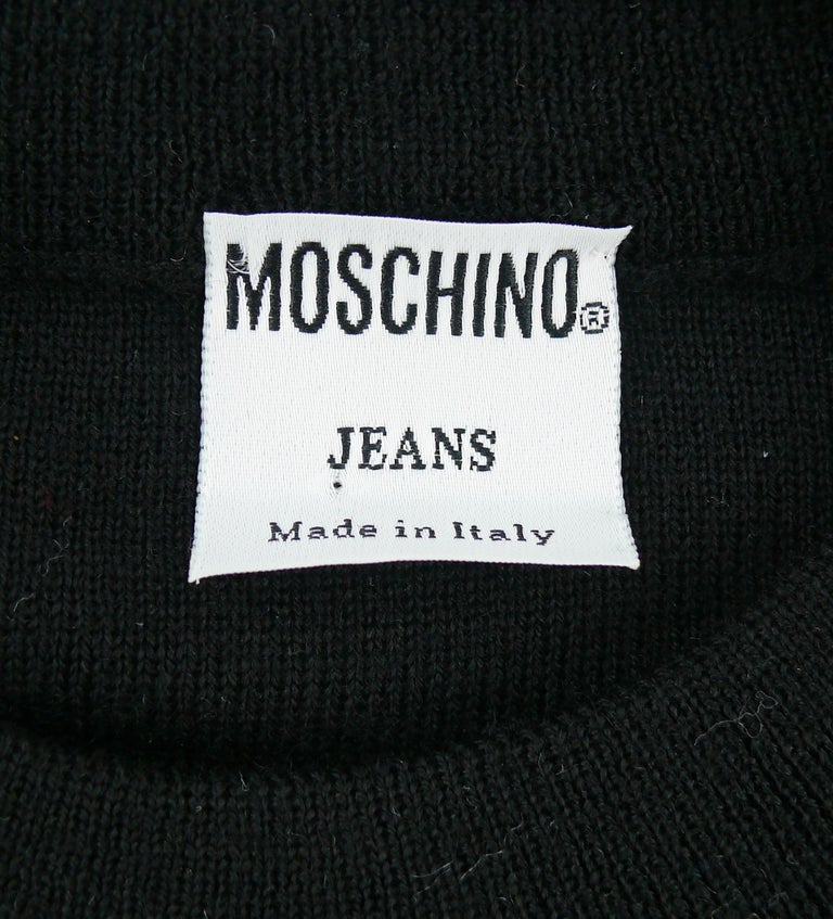 Moschino Vintage Black and White Computer Screen Wool Light Sweater ...