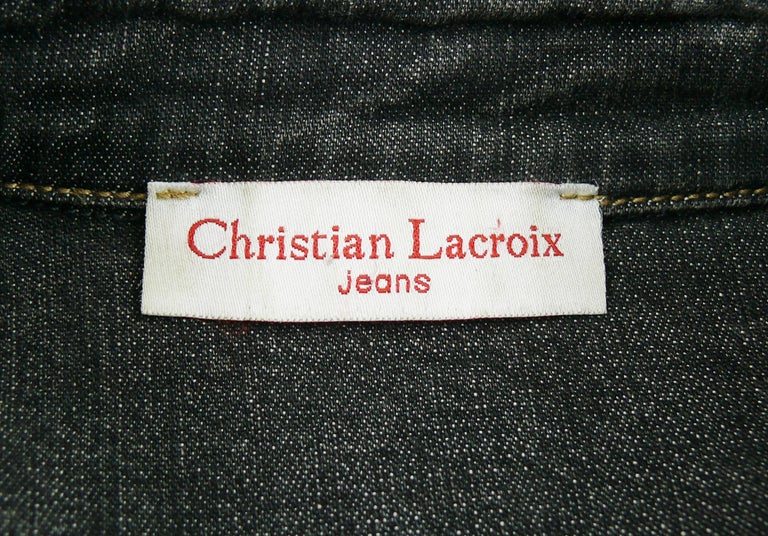 Christian Lacroix Vintage Embroidered and Jeweled Heart Denim