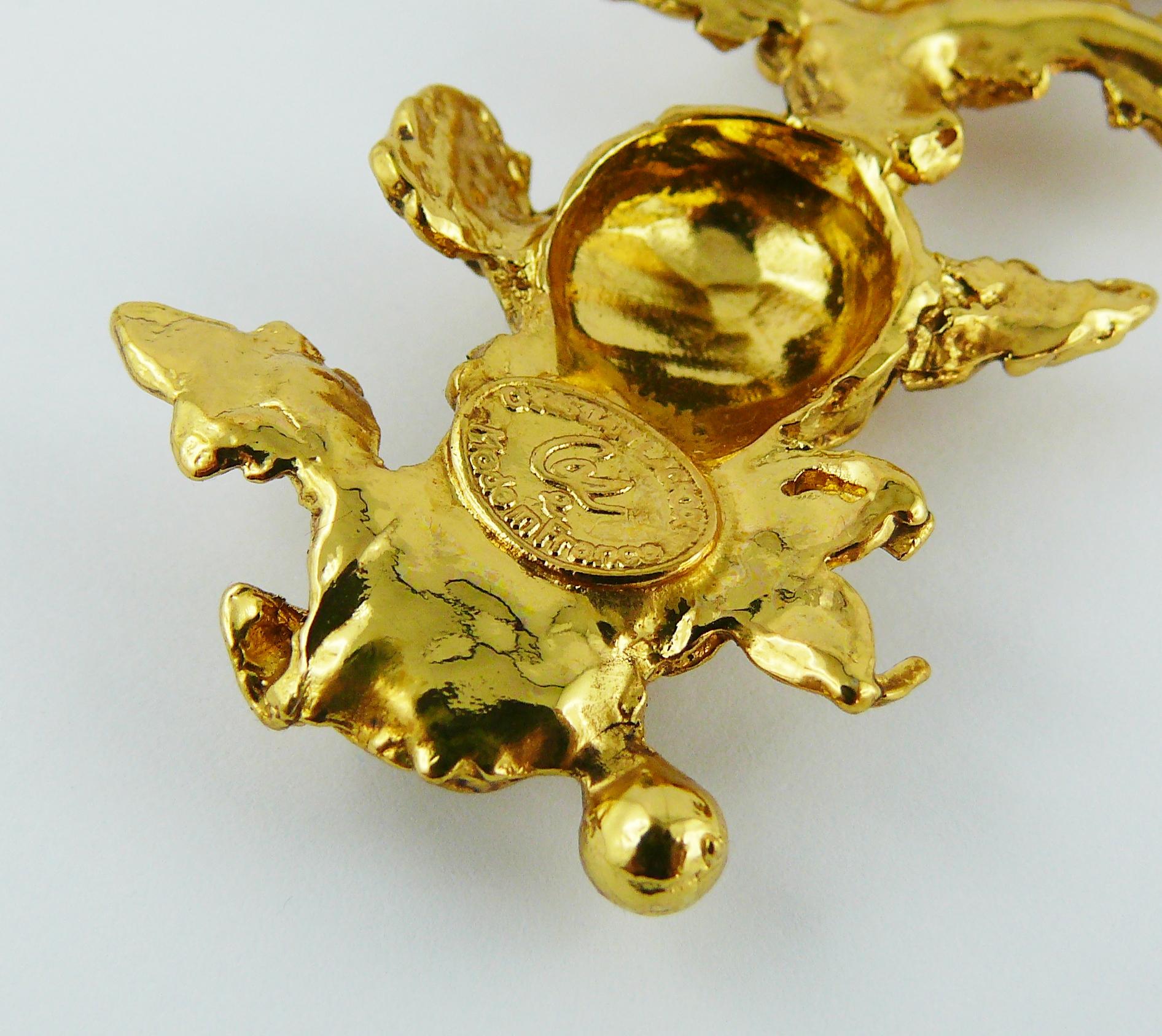 Christian Lacroix Vintage Gold Toned Comedie Francaise Brooch 1