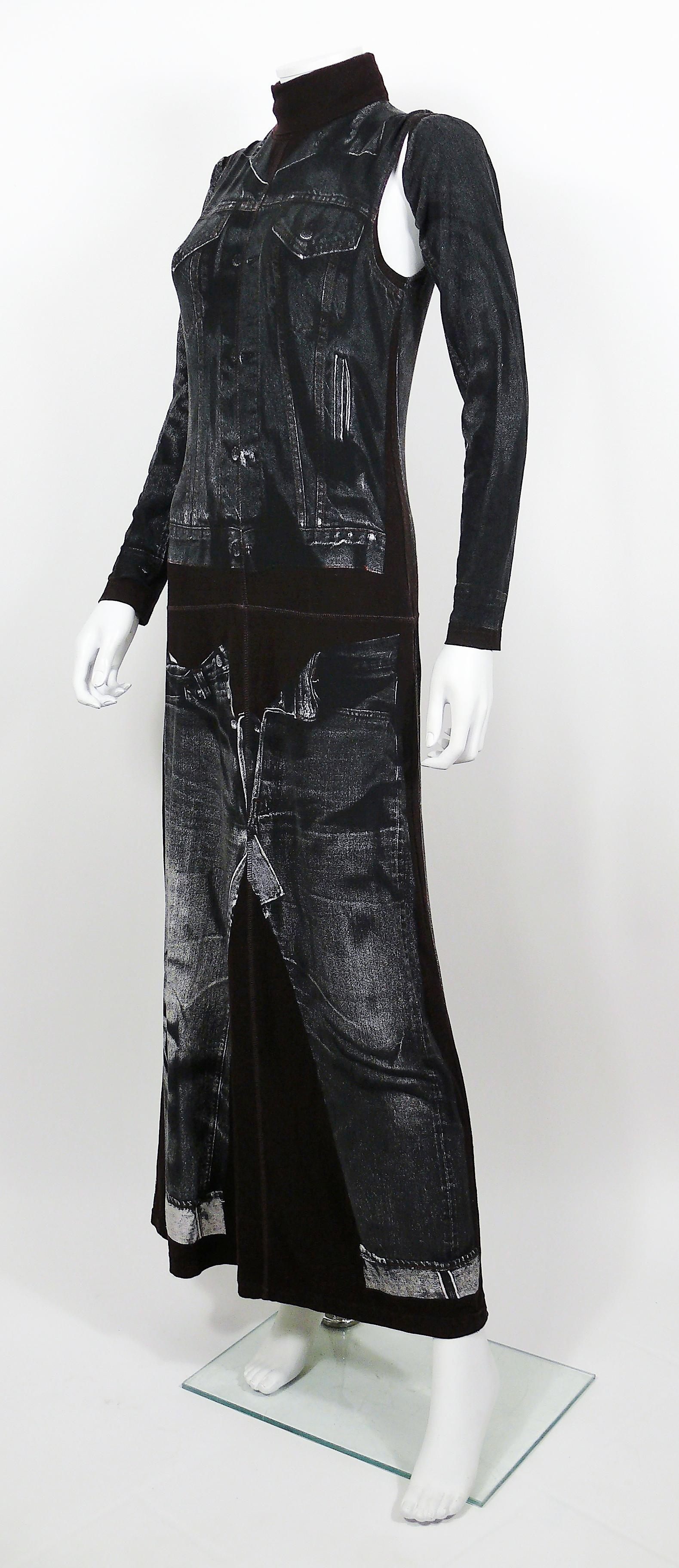 Jean Paul Gaultier Trompe L'oeil Maxi Dress with Detachable Sleeves im Zustand „Gut“ in Nice, FR