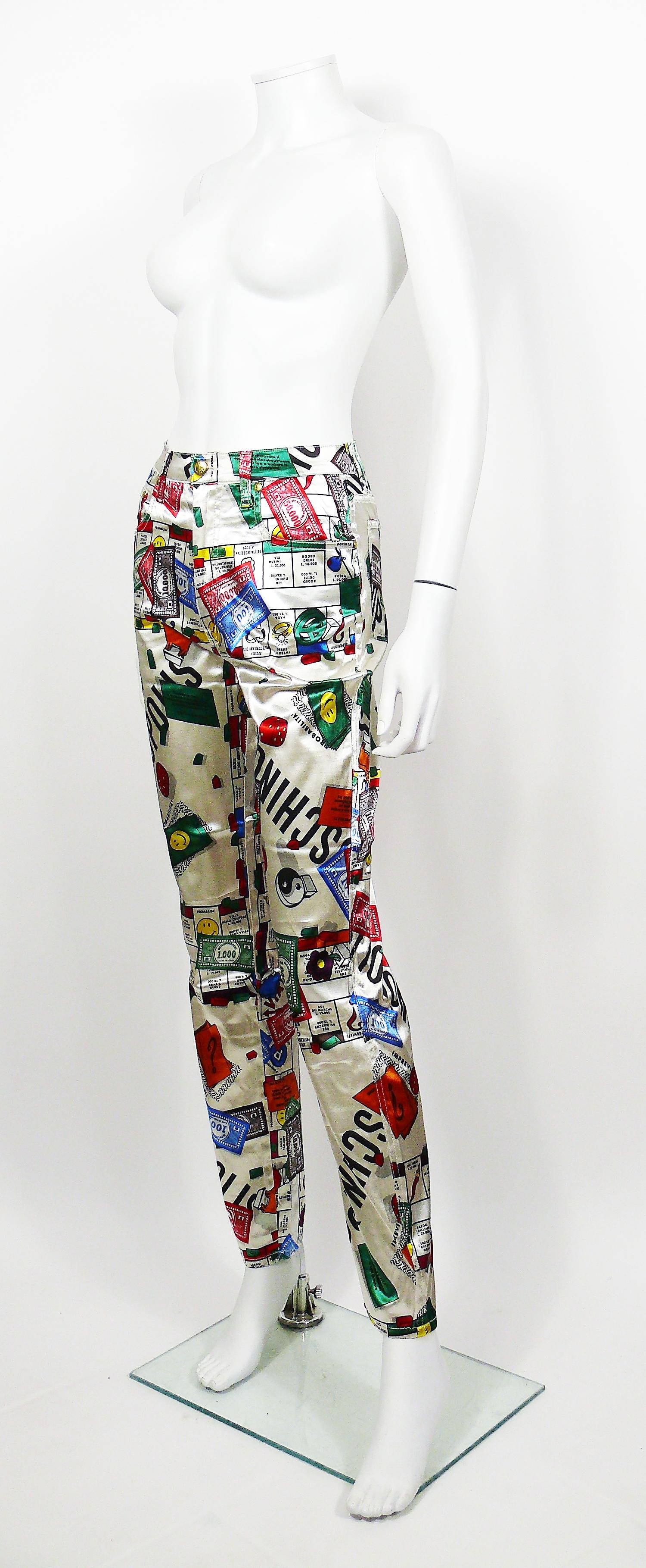 Pantalon Moschino vintage iconique imprimé monopoly des années 90 1