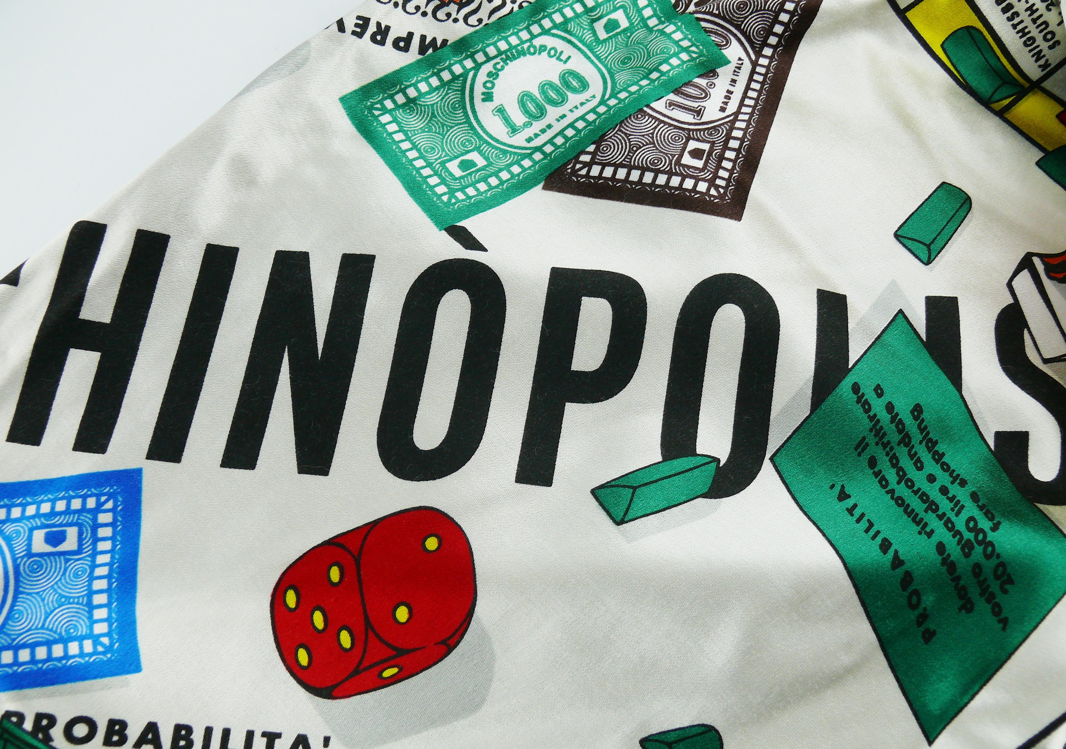  Pantalon Moschino vintage iconique imprimé monopoly des années 90 Pour femmes 