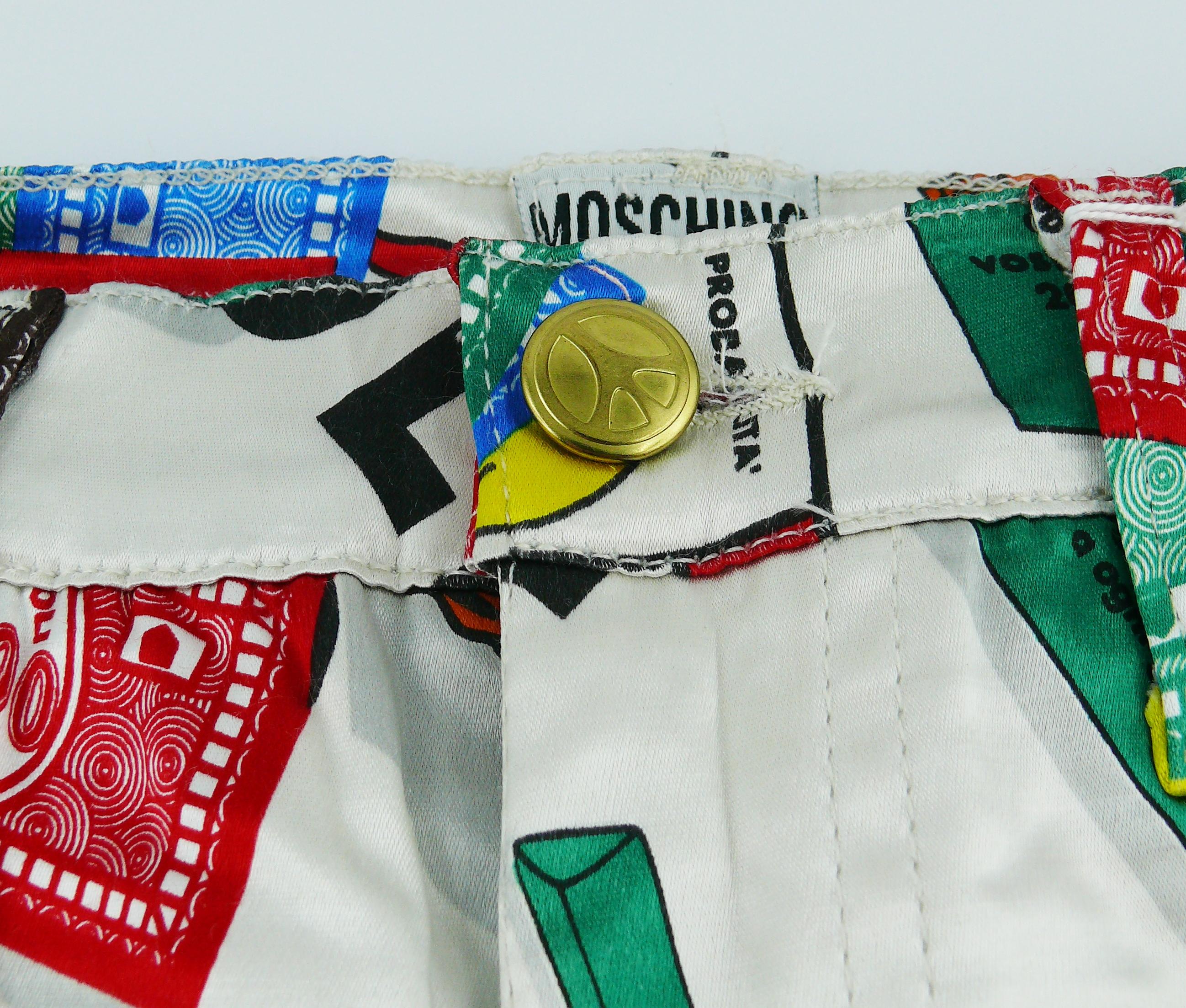 Pantalon Moschino vintage iconique imprimé monopoly des années 90 4
