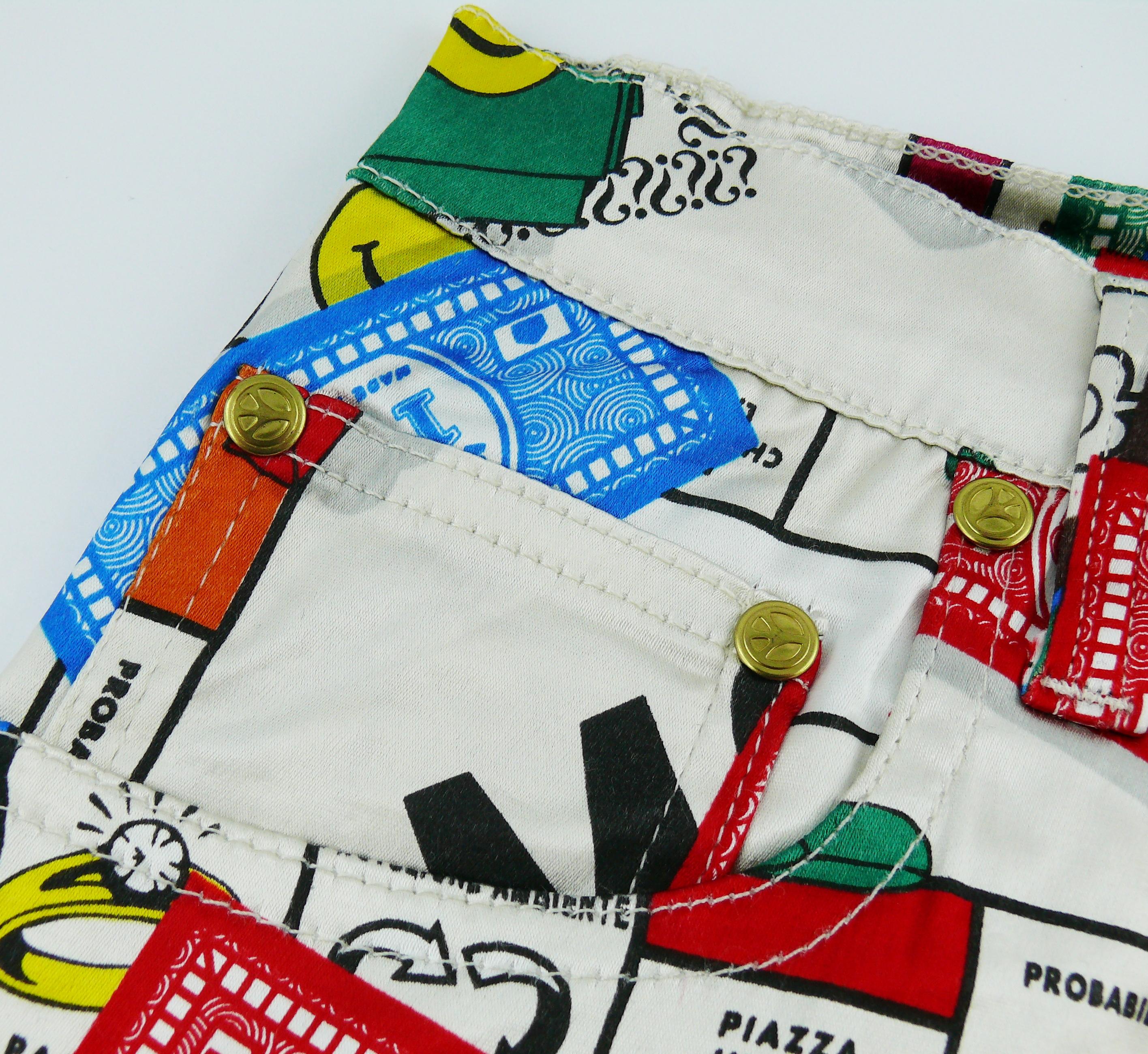 Pantalon Moschino vintage iconique imprimé monopoly des années 90 6