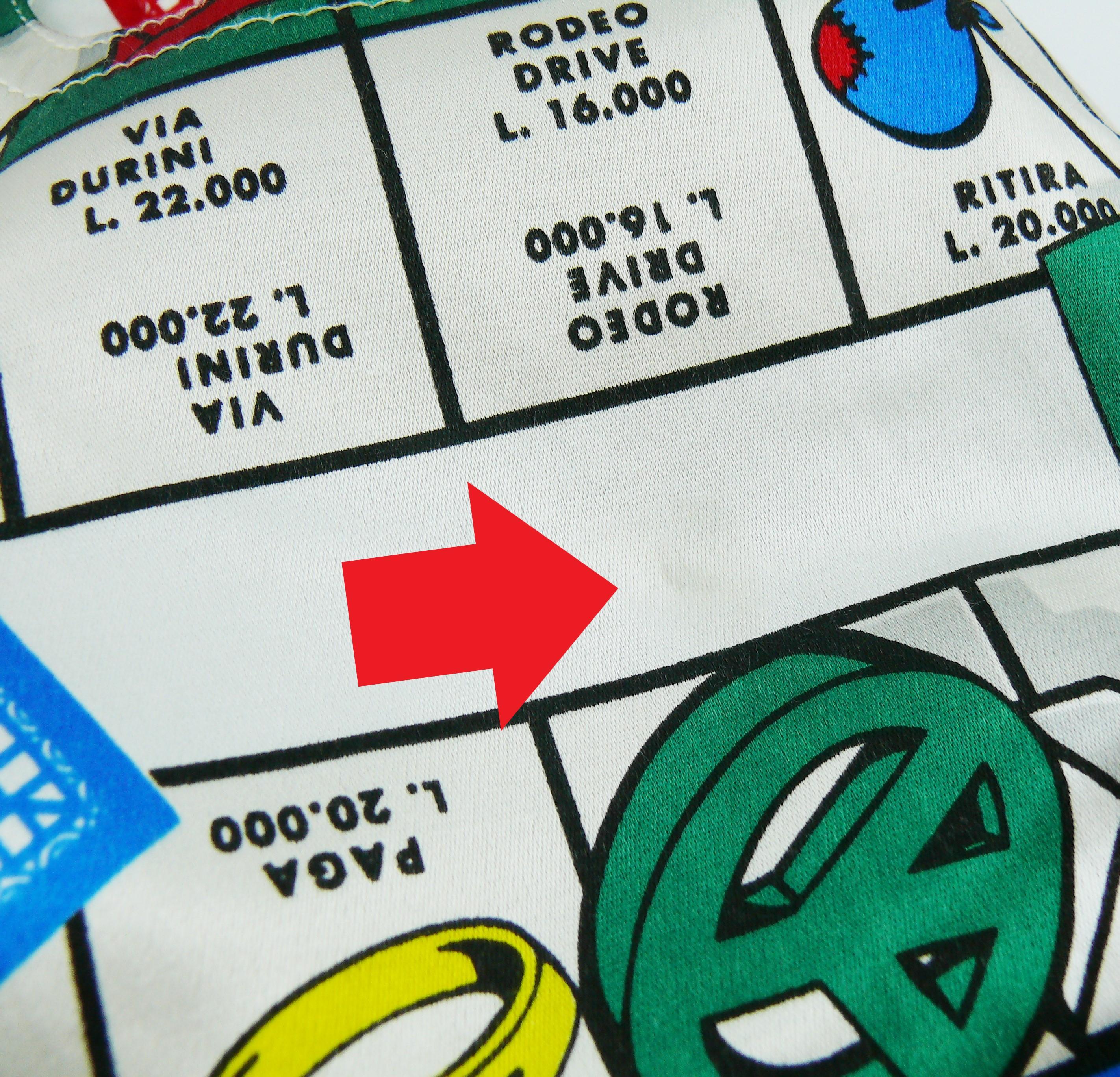 Pantalon Moschino vintage iconique imprimé monopoly des années 90 8