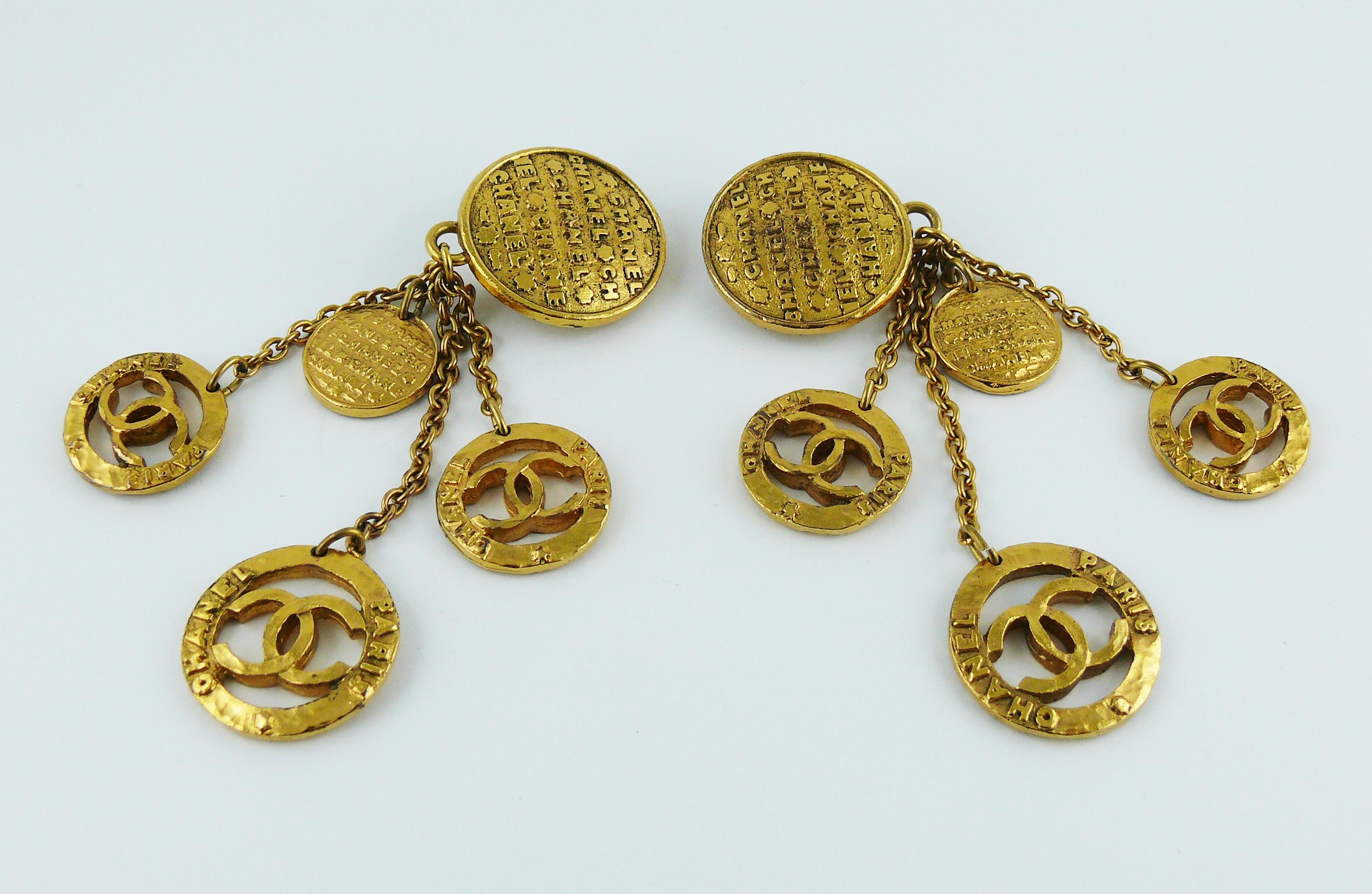 chanel coin earrings