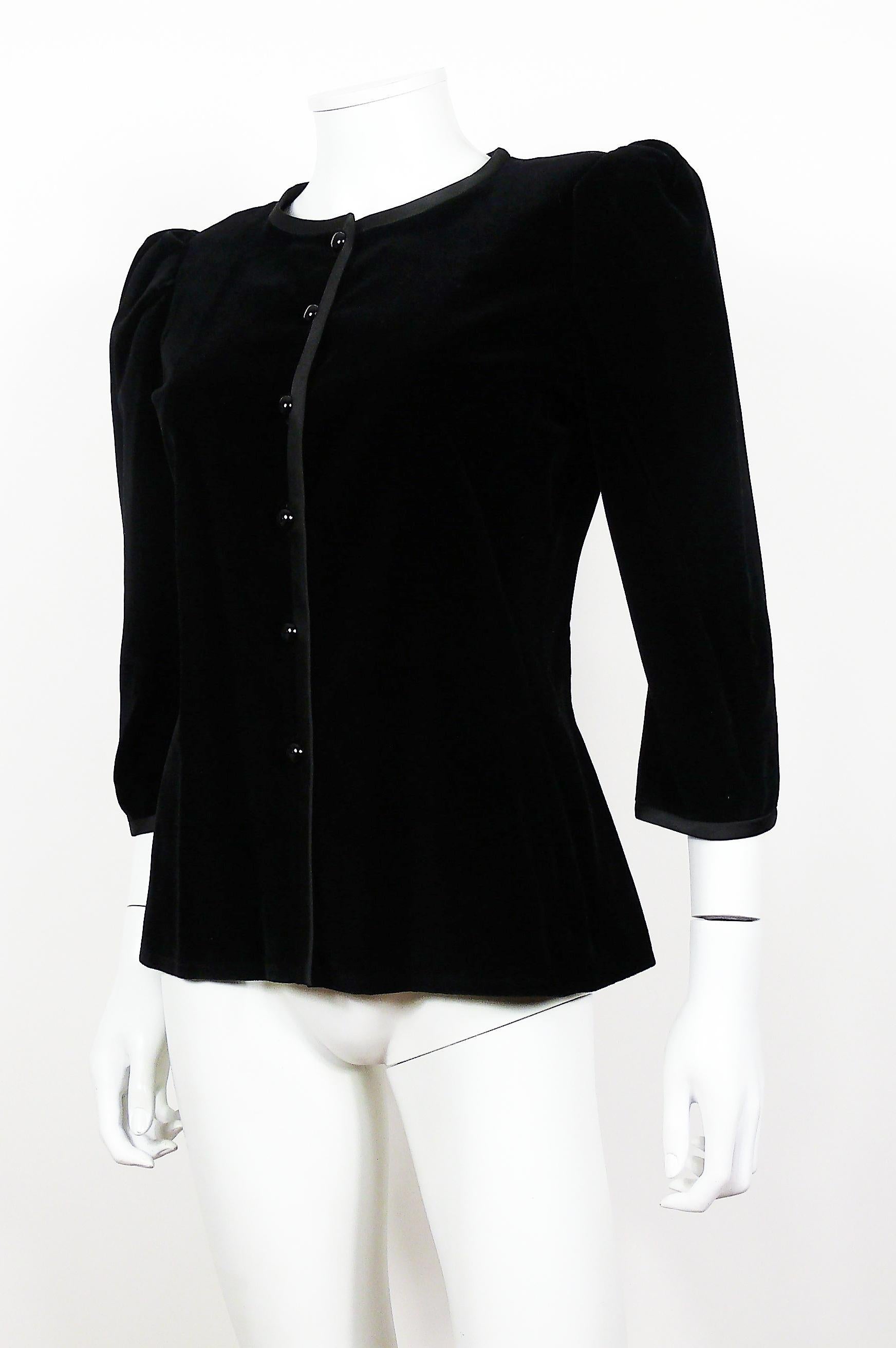 Women's Yves Saint Laurent YSL Vintage Classic Black Velvet Jacket