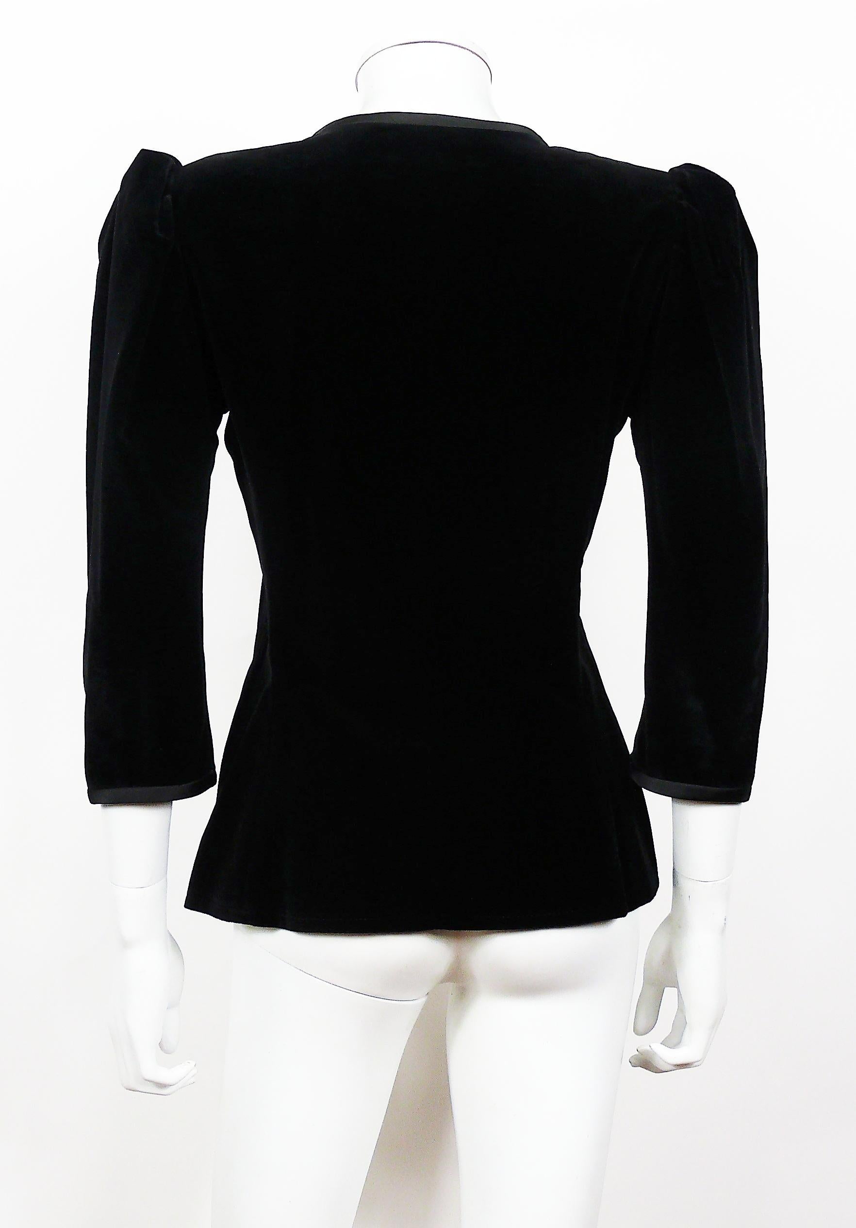 Yves Saint Laurent YSL Vintage Classic Black Velvet Jacket 2