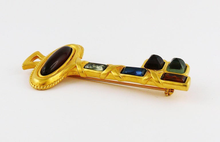 Karl Lagerfeld Vintage Jewelled Key Brooch at 1stDibs