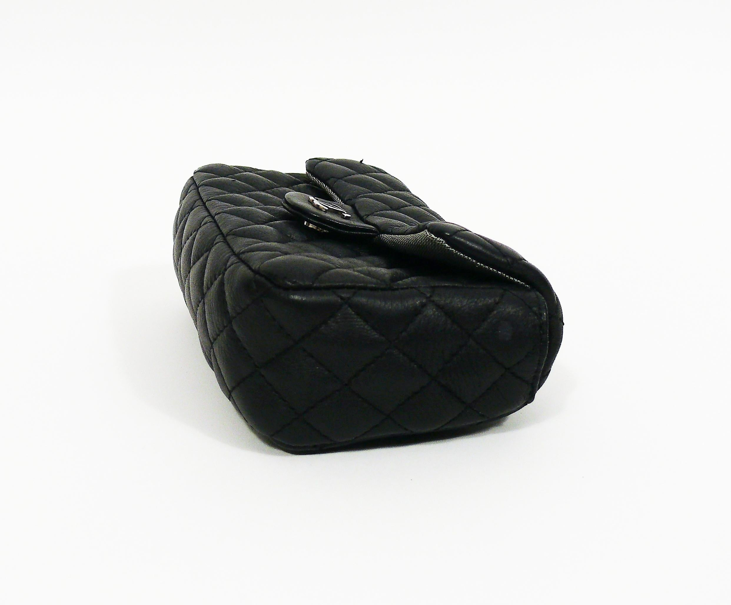 Chanel Uniform Black Quilted Leather Waist-Belt Bag 2