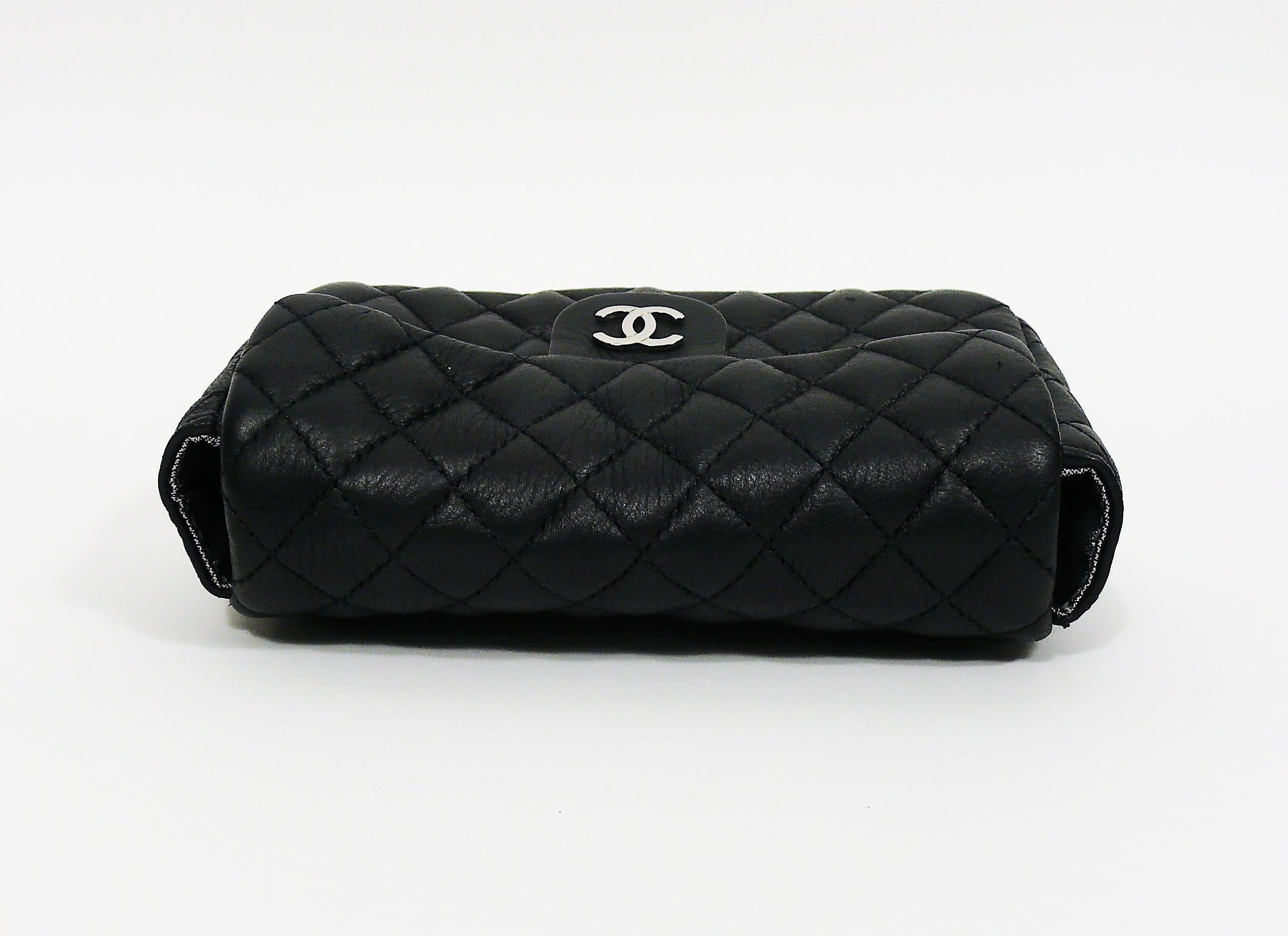 Chanel Uniform Black Quilted Leather Waist-Belt Bag 4