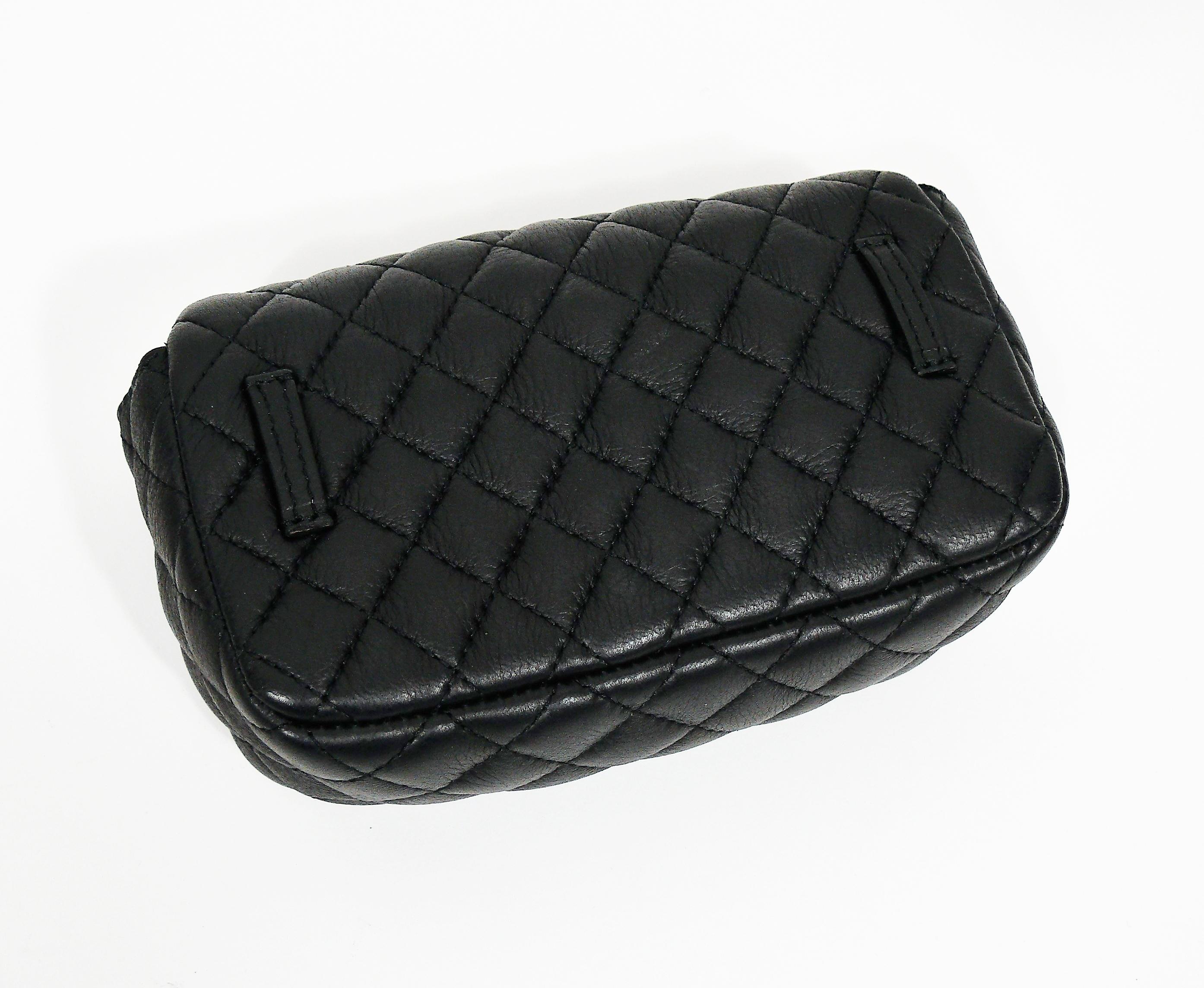 Chanel Uniform Black Quilted Leather Waist-Belt Bag 5