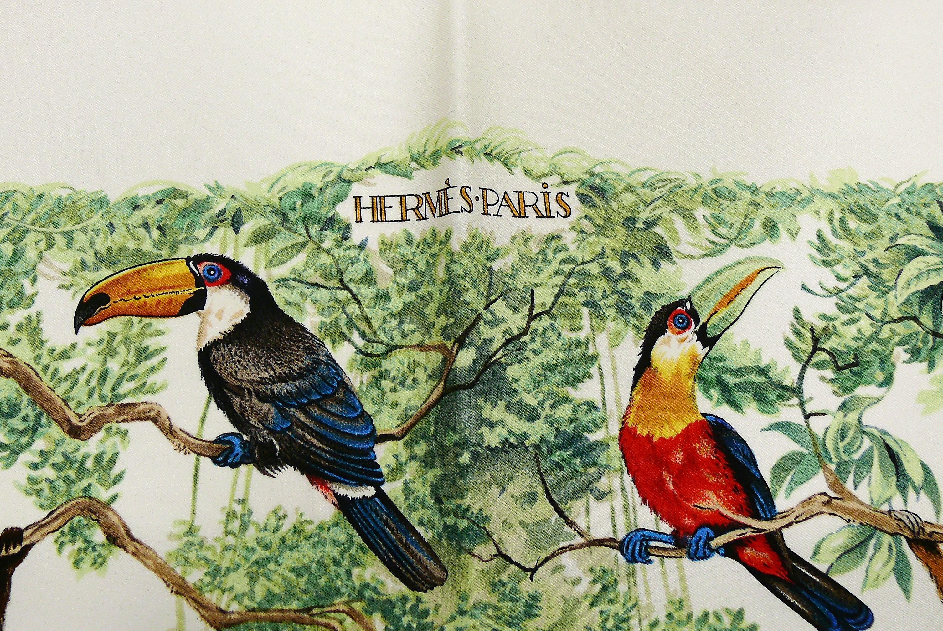 Hermes Vintage Silk Carre Scarf Equateur by Robert Dallet 1