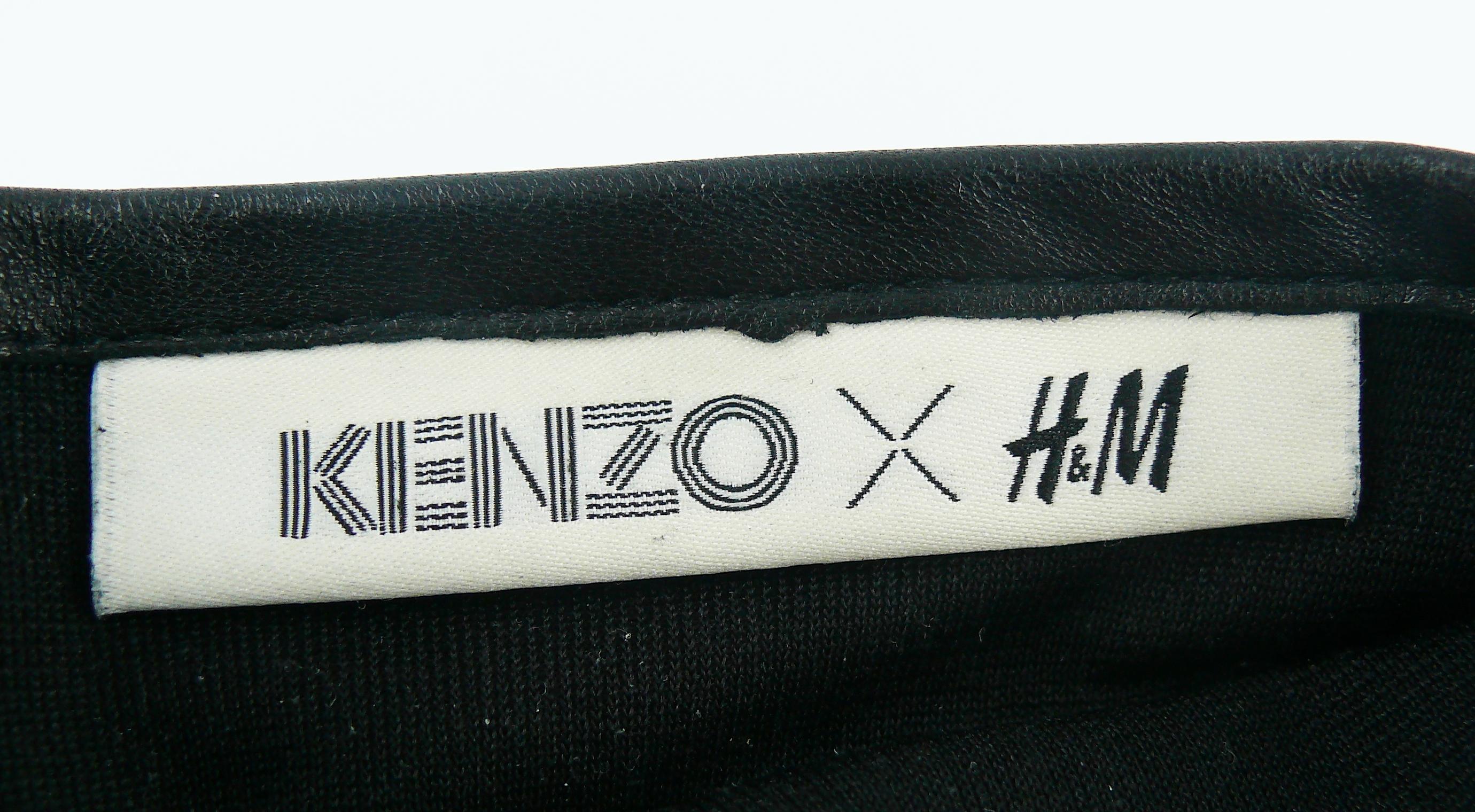 Women's Kenzo x H&M Black Leather Gloves Size S