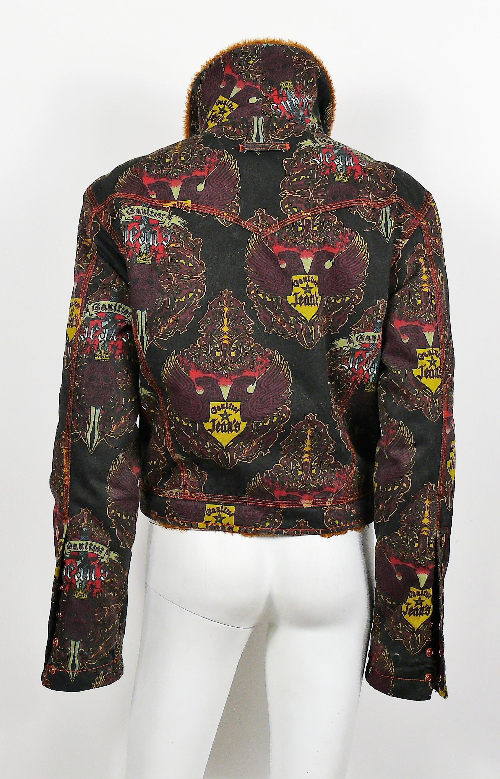 Women's or Men's Jean Paul Gaultier Vintage Crowned Skull and Eagle Print Jacket