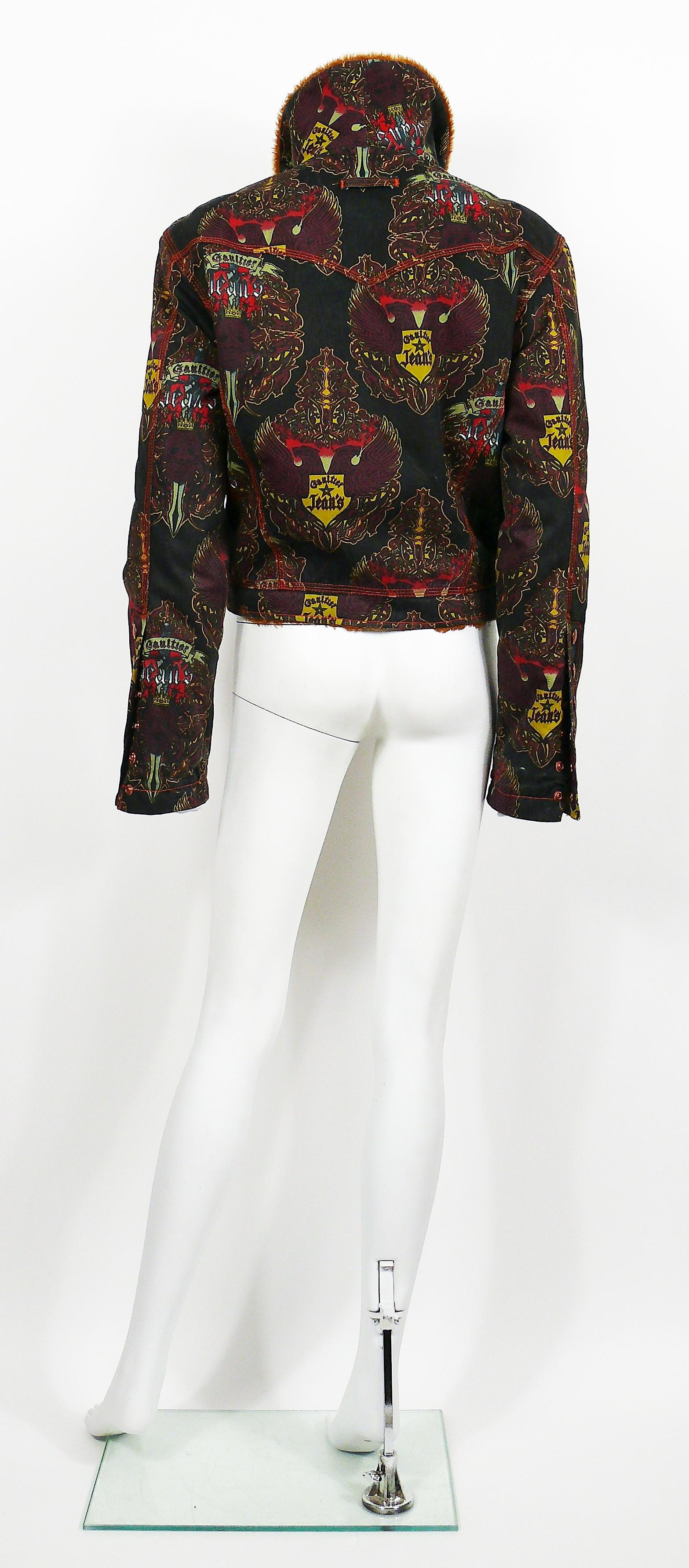 Jean Paul Gaultier Vintage Crowned Skull and Eagle Print Jacket In Good Condition In Nice, FR