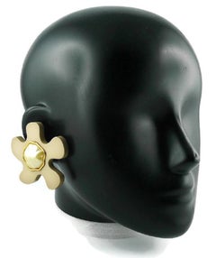 Chanel Vintage Massive Nude Flower Pearl Resin Pop Earrings