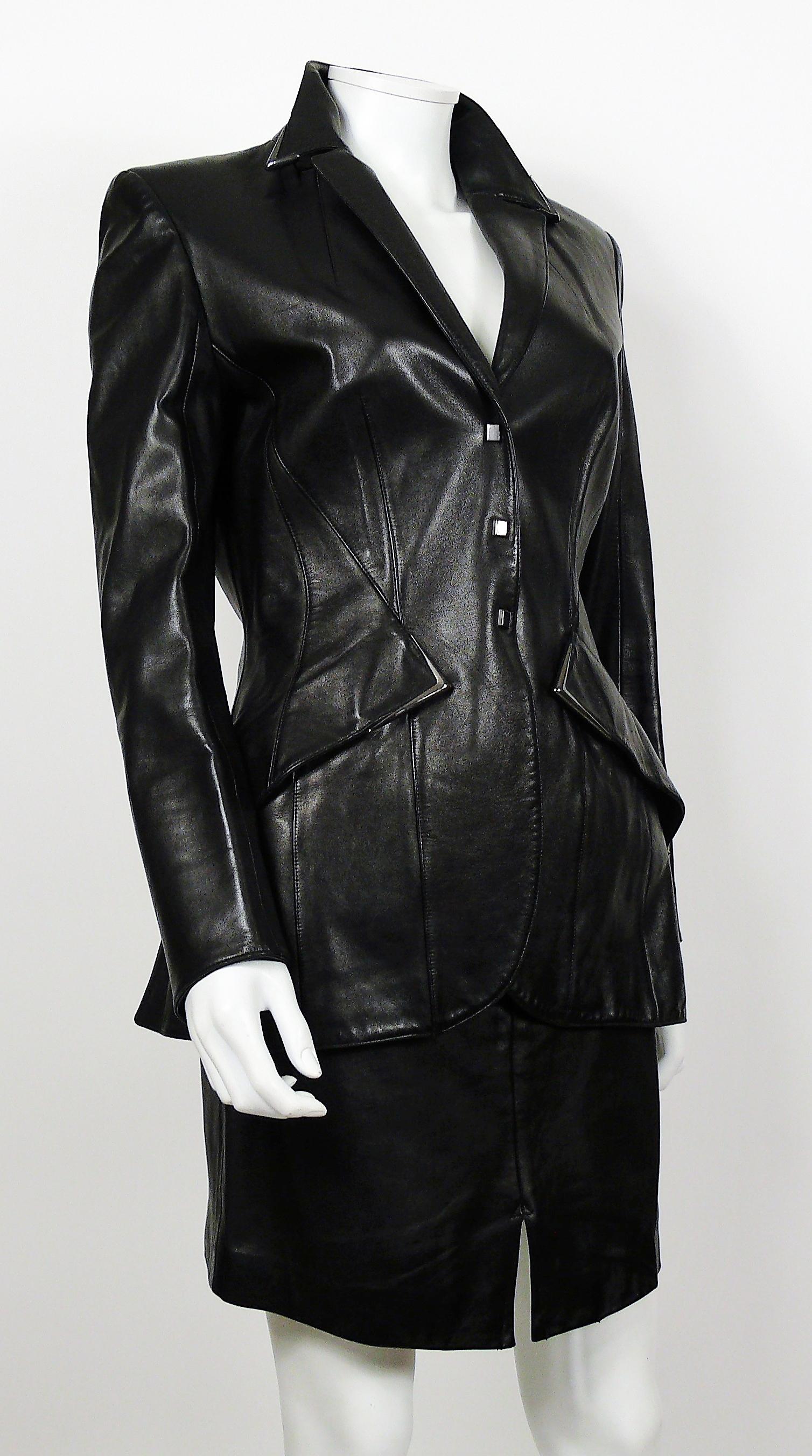 vintage leather skirt suit