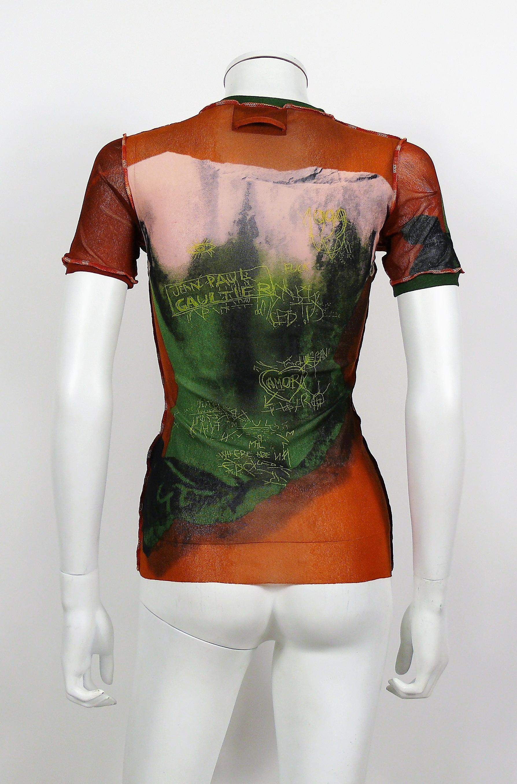 Jean Paul Gaultier Vintage Venus de Milo Sheer Mesh Top Size S In Good Condition In Nice, FR