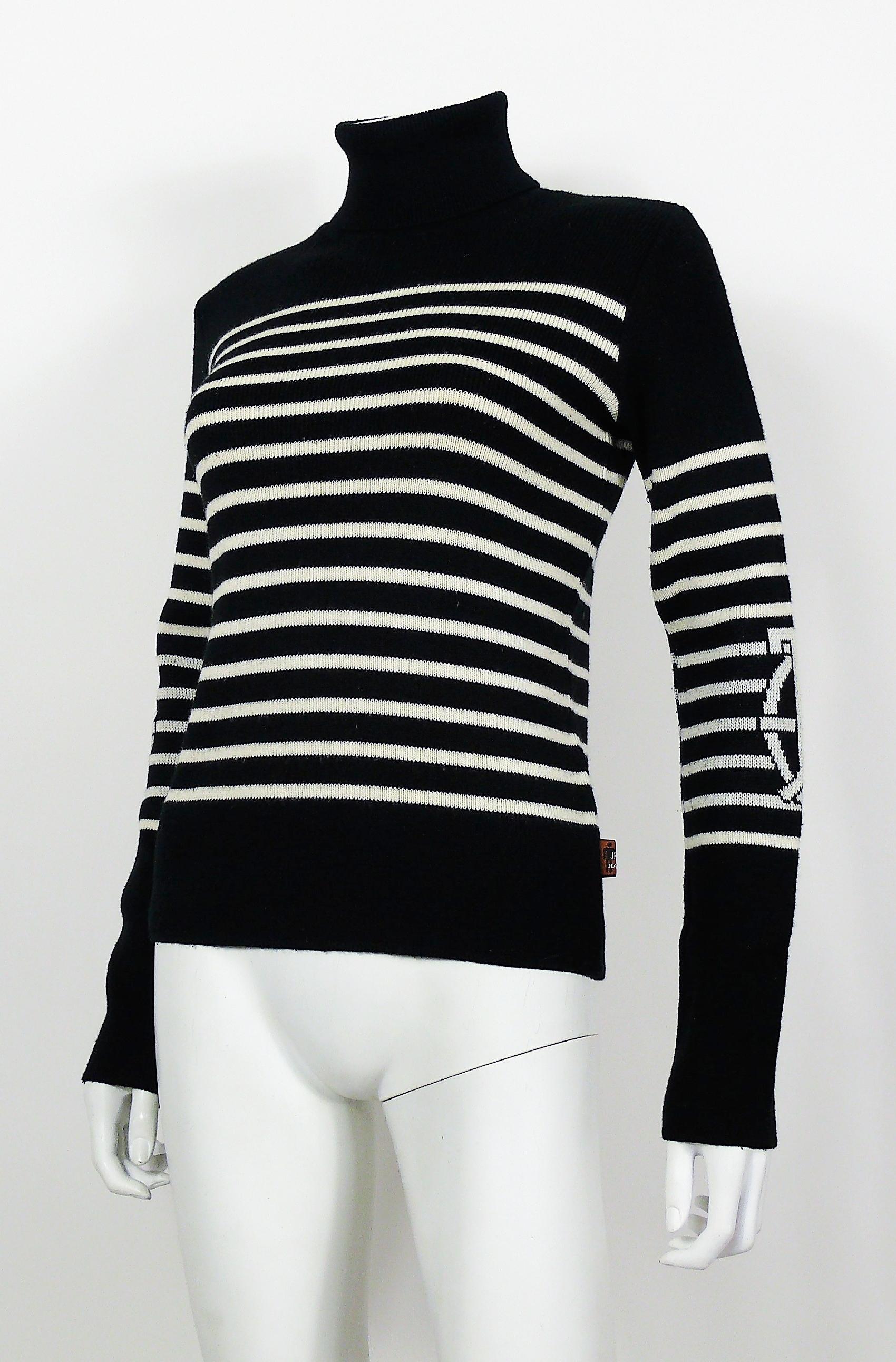 Jean Paul Gaultier Vintage Iconic Matelot Black White Sweater In Good Condition In Nice, FR