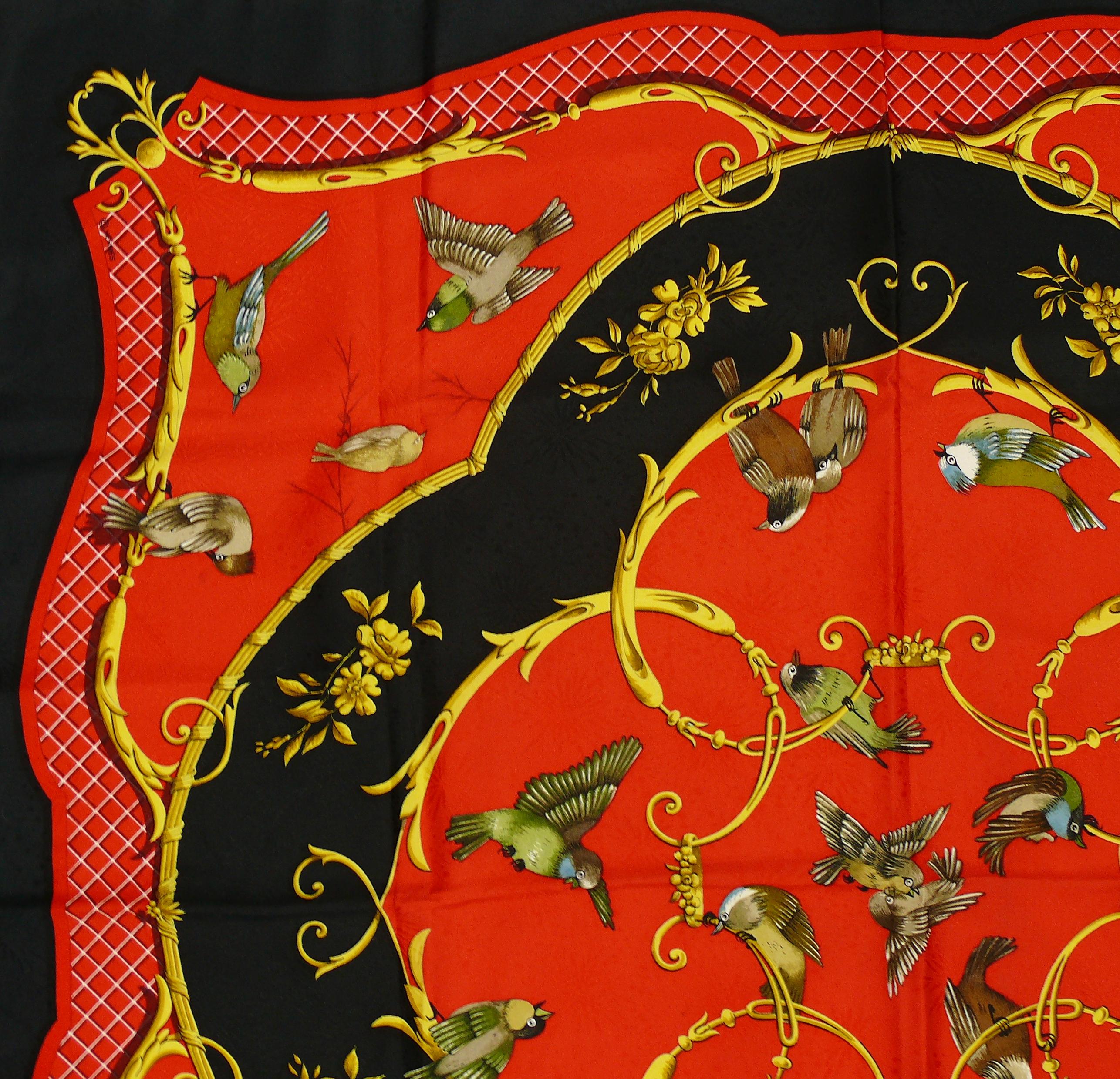 Hermes Vintage Jacquard Silk Carre Scarf La Cle des Champs by Francoise Faconnet 1