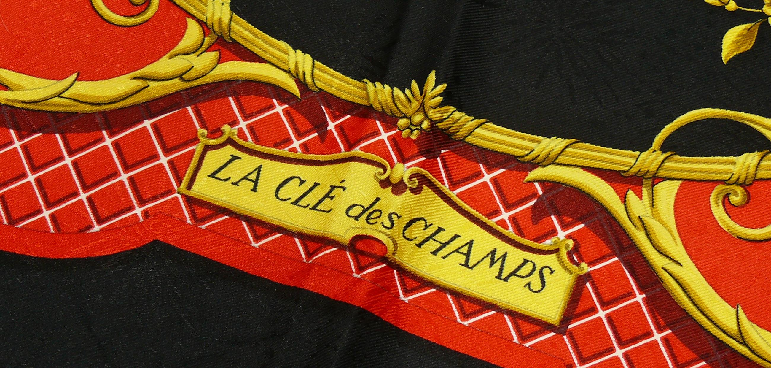 Hermes Vintage Jacquard Silk Carre Scarf La Cle des Champs by Francoise Faconnet 2