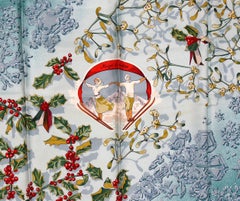 Hermes Vintage Silk Carrs Scarf Neige d'Antan by Caty Latham