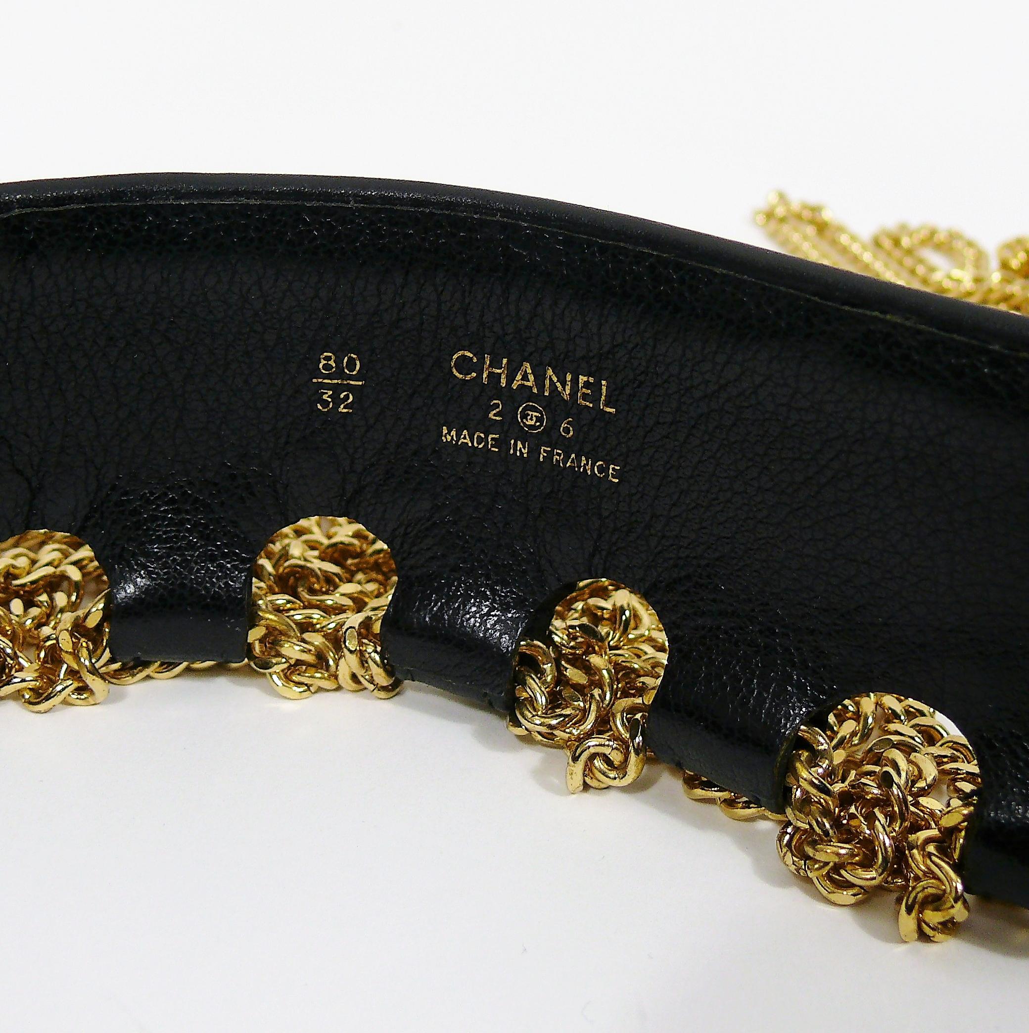 Chanel Vintage Iconic Leather Multi Chain Tassel Runway Belt Fall Winter 1991 7