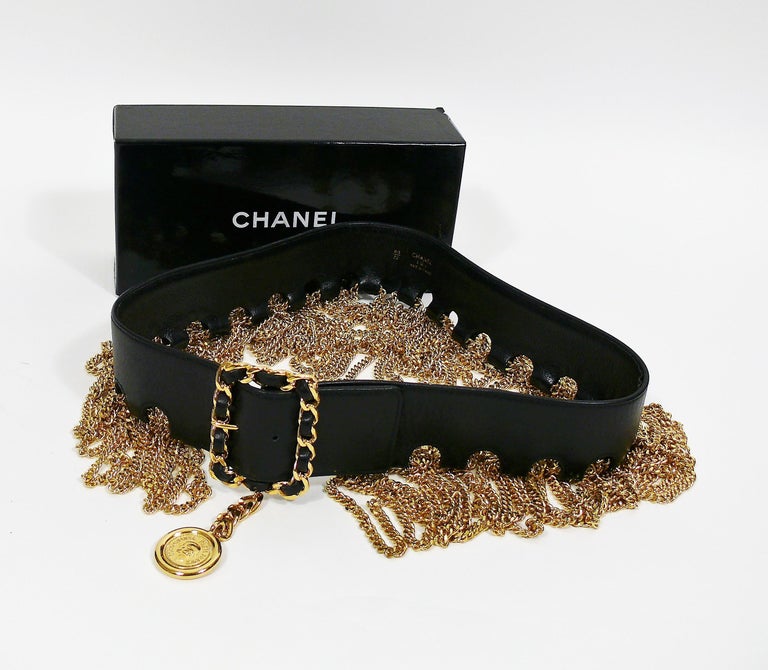Chanel Vintage Iconic Leather Multi Chain Tassel Runway Belt Fall ...