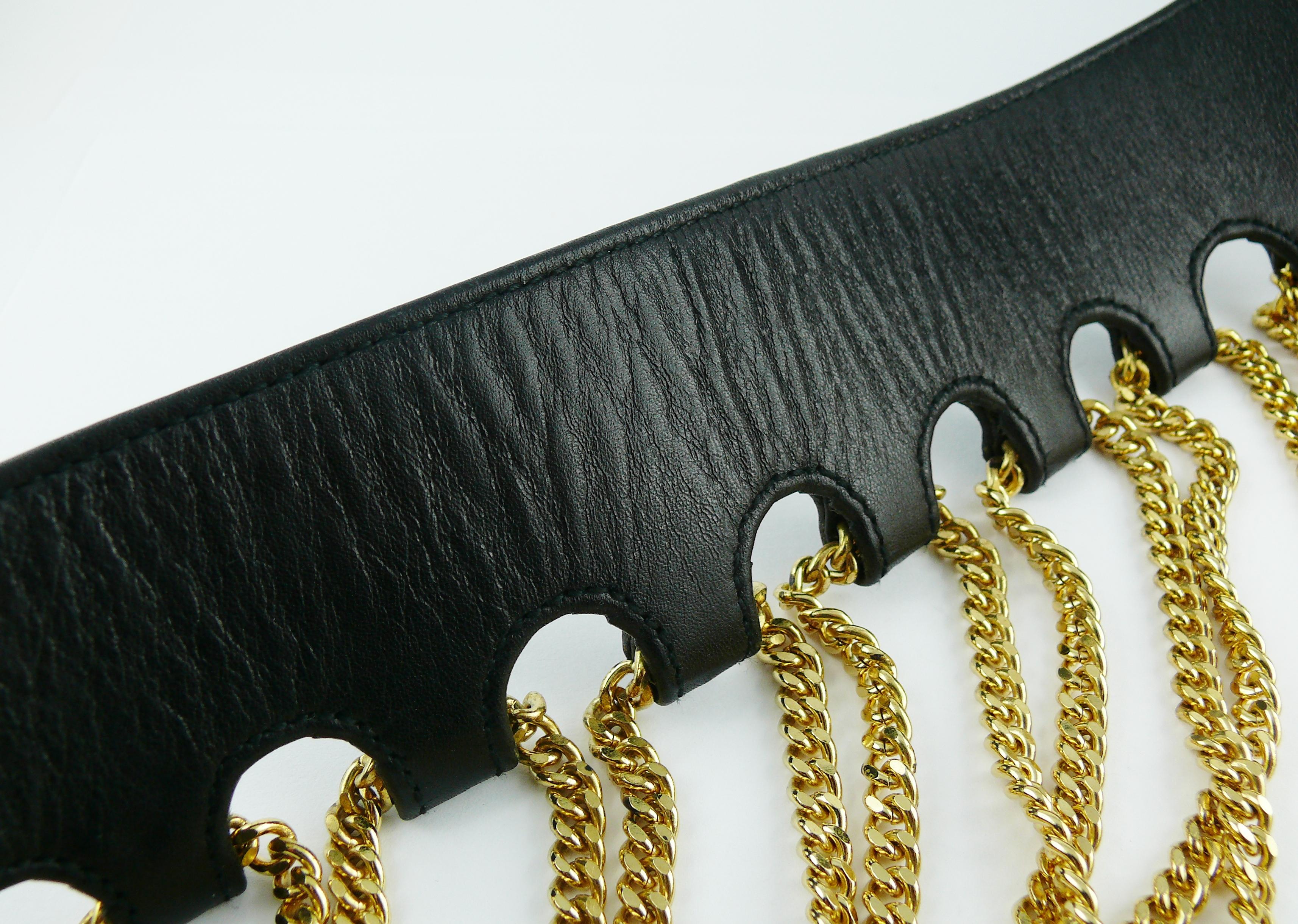 Chanel Vintage Iconic Leather Multi Chain Tassel Runway Belt Fall Winter 1991 13