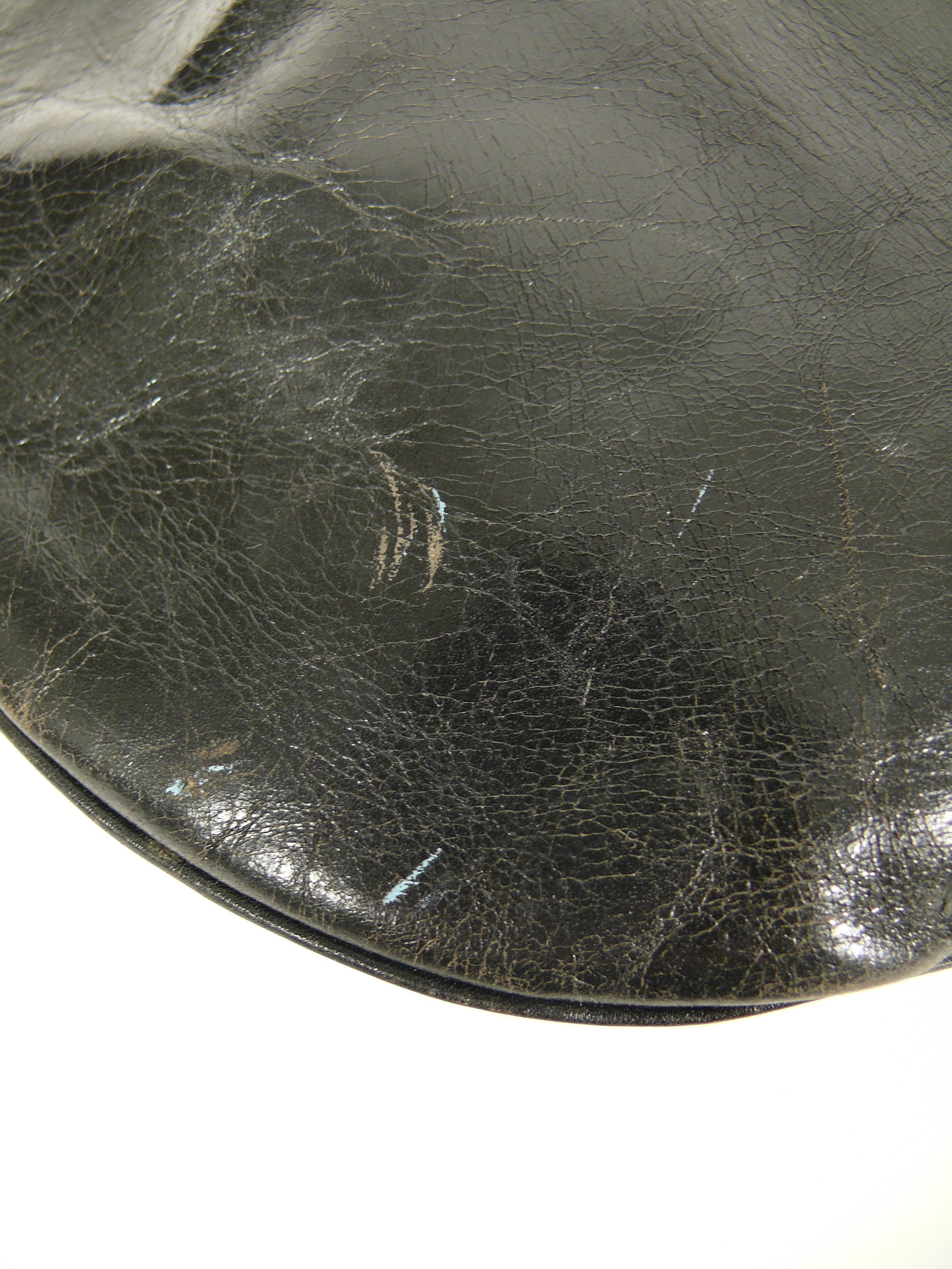 Jean Paul Gaultier Vintage Black Distressed Leather Knuckle Duster Clutch 5