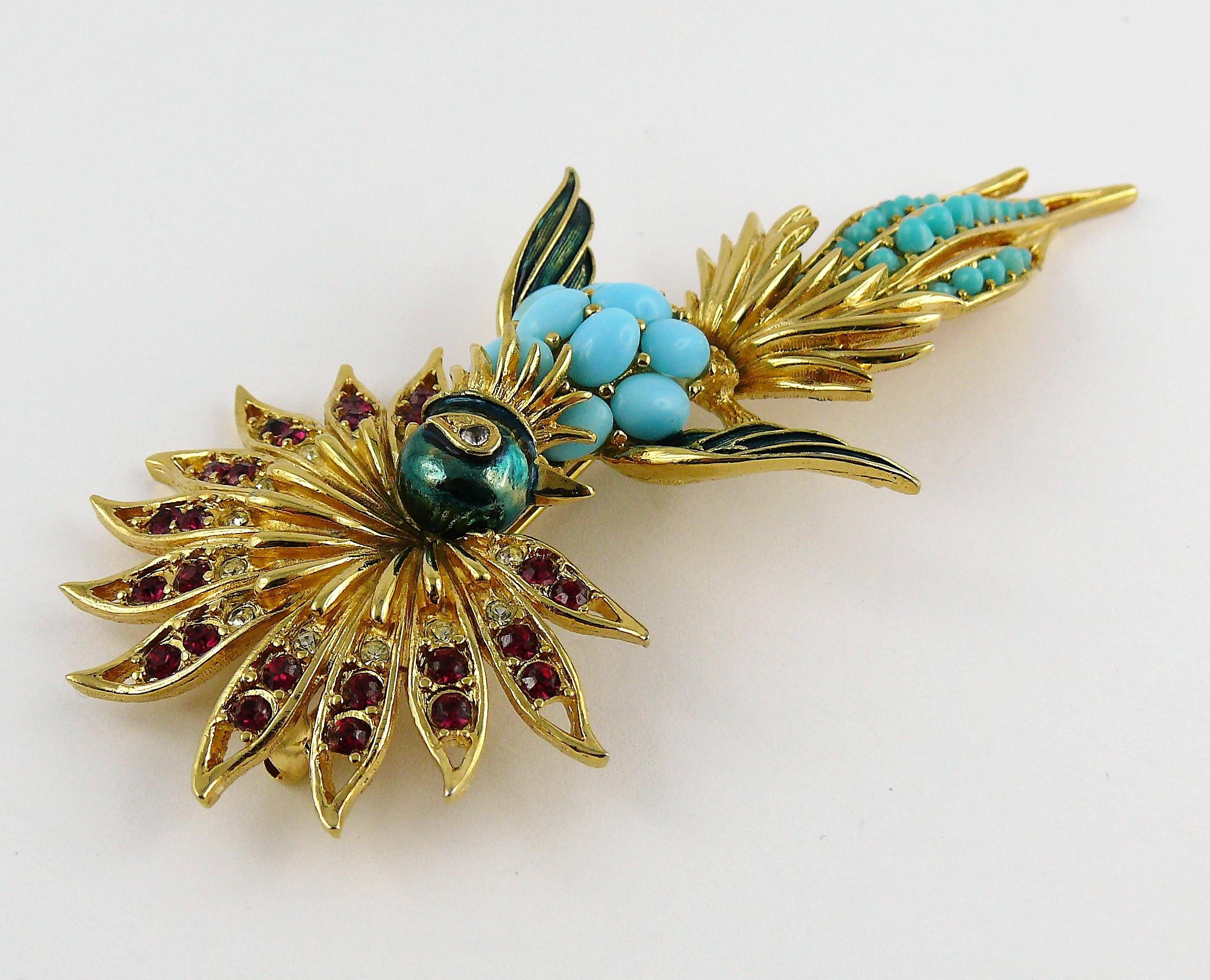 Marcel Boucher Bird of Paradise Jewelled Brooch In Good Condition In Nice, FR