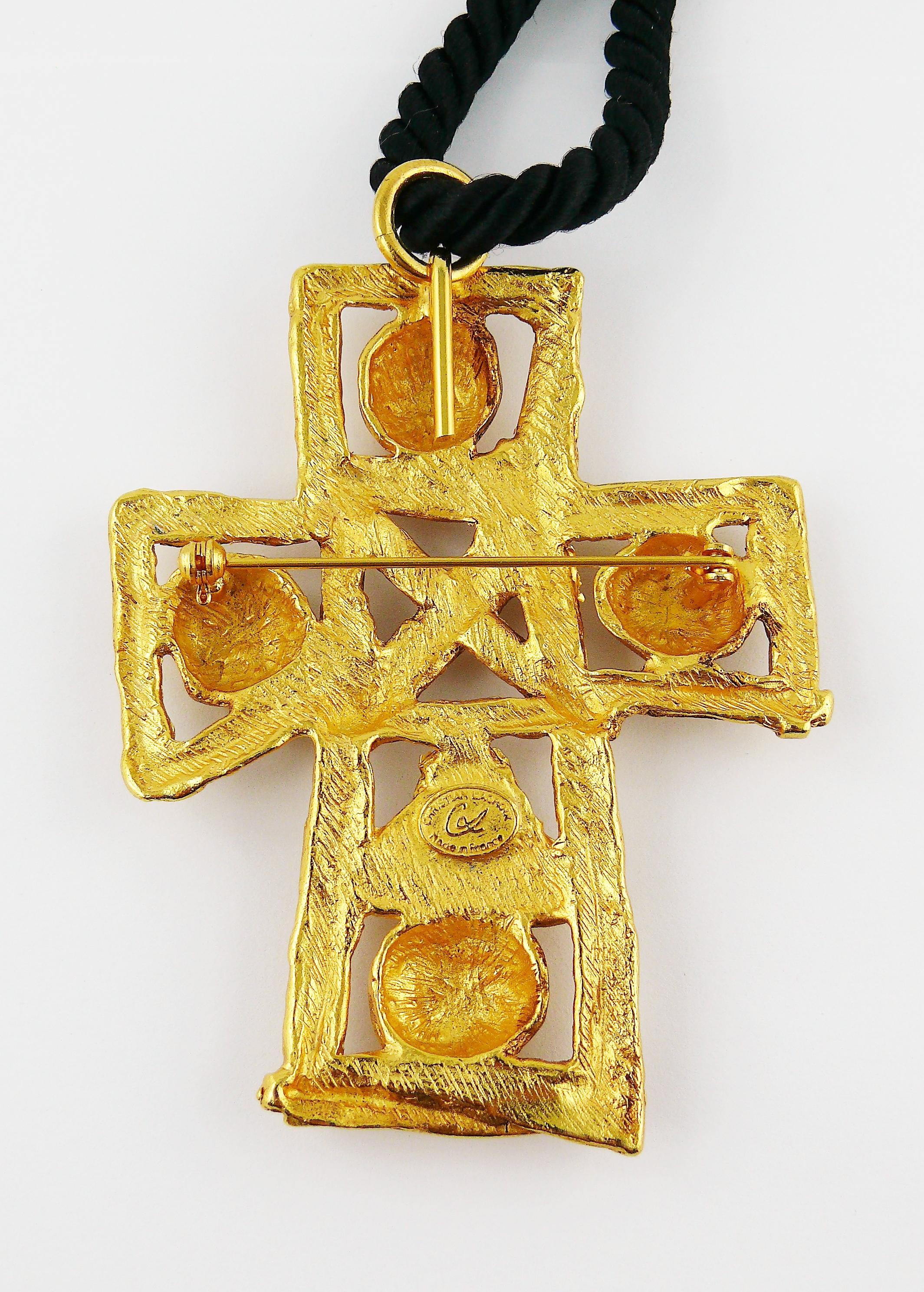 Christian Lacroix Vintage Cross Pendant Necklace 2