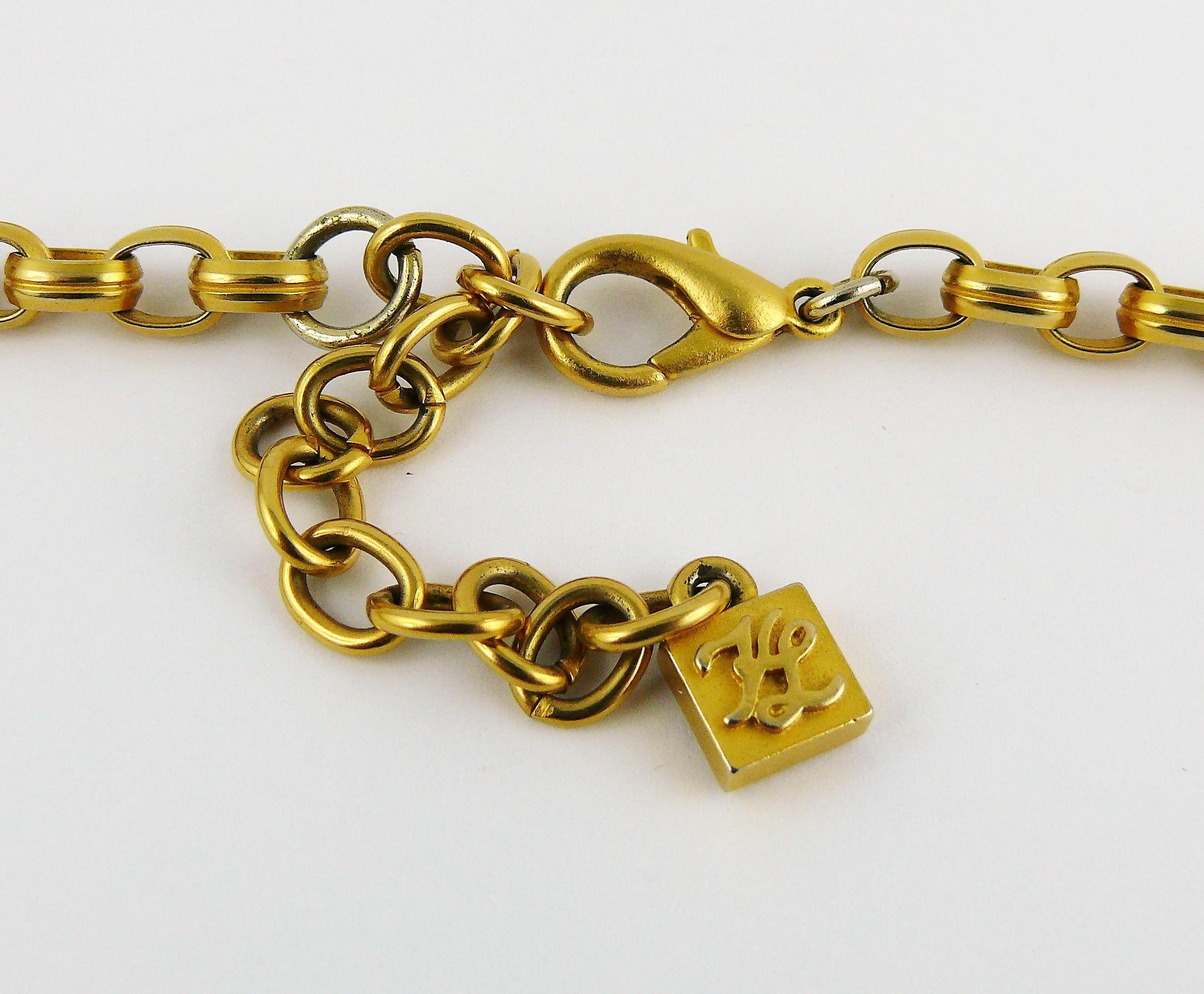 Sautoir / Collier Vintage Karl Lagerfeld - Doré à L'or Fin 24 Carats