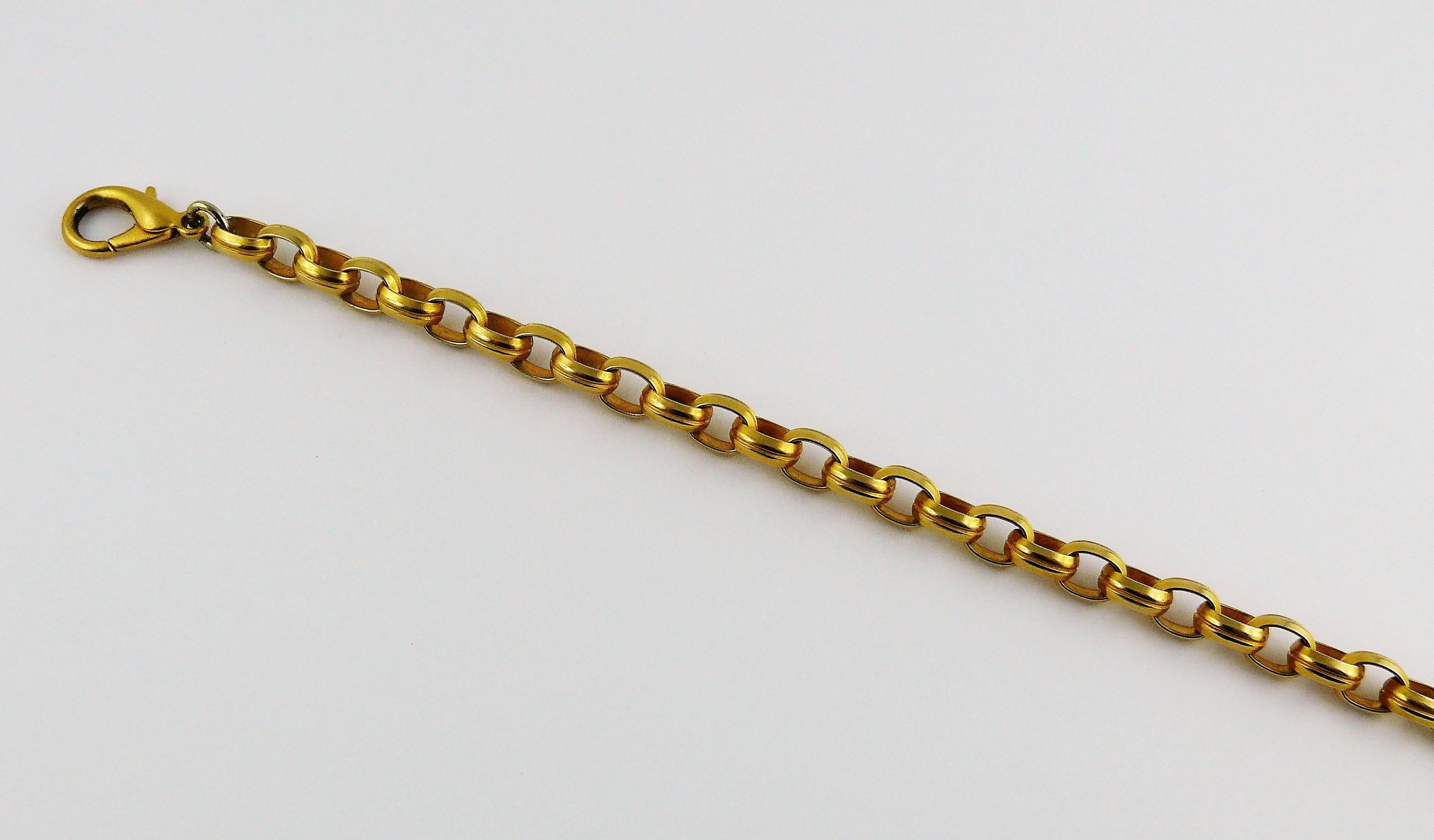Sautoir Vintage Karl Lagerfeld Doré à L'or Fin 24 Carats - Collier Pendentif Chic D'occasion