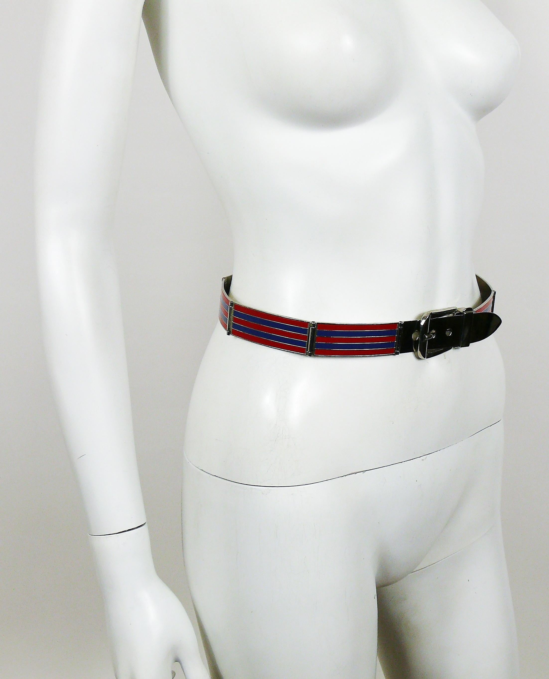 Gucci Vintage Enamel Buckle Belt In Good Condition In Nice, FR