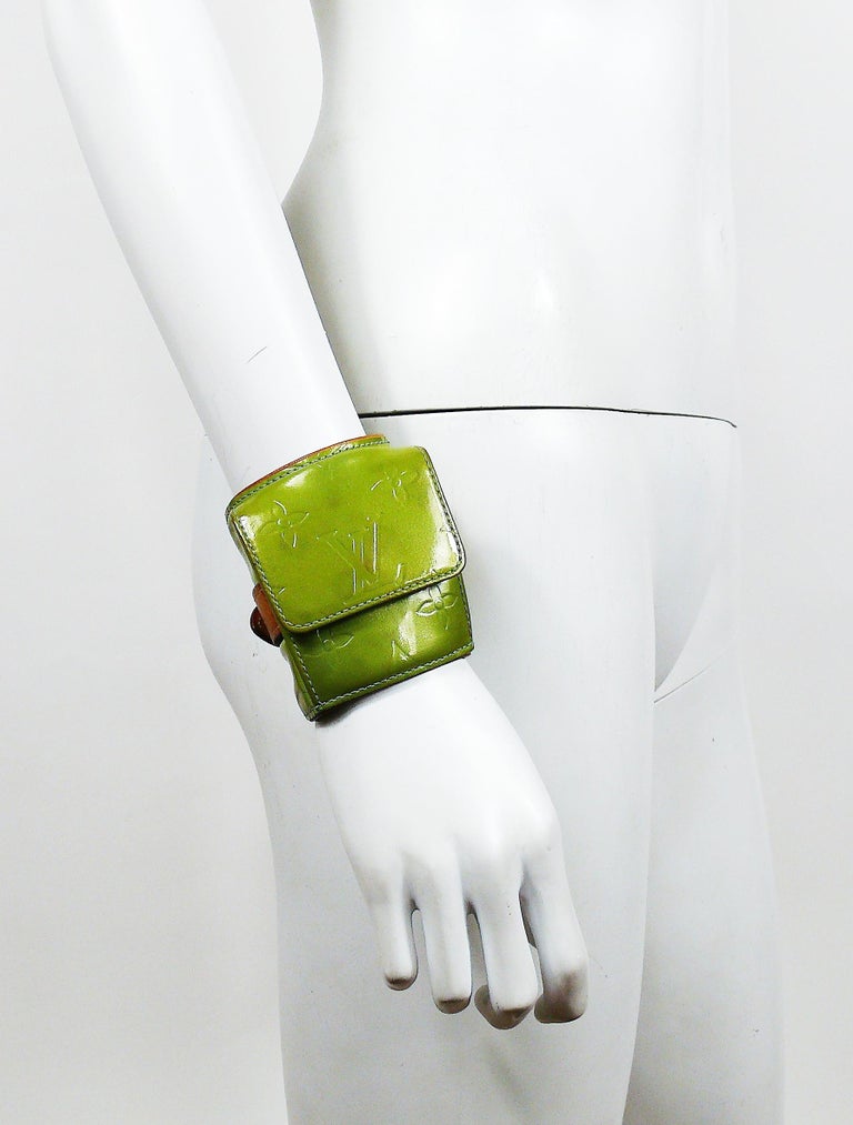 Louis Vuitton Leather Cuff Bracelet Green