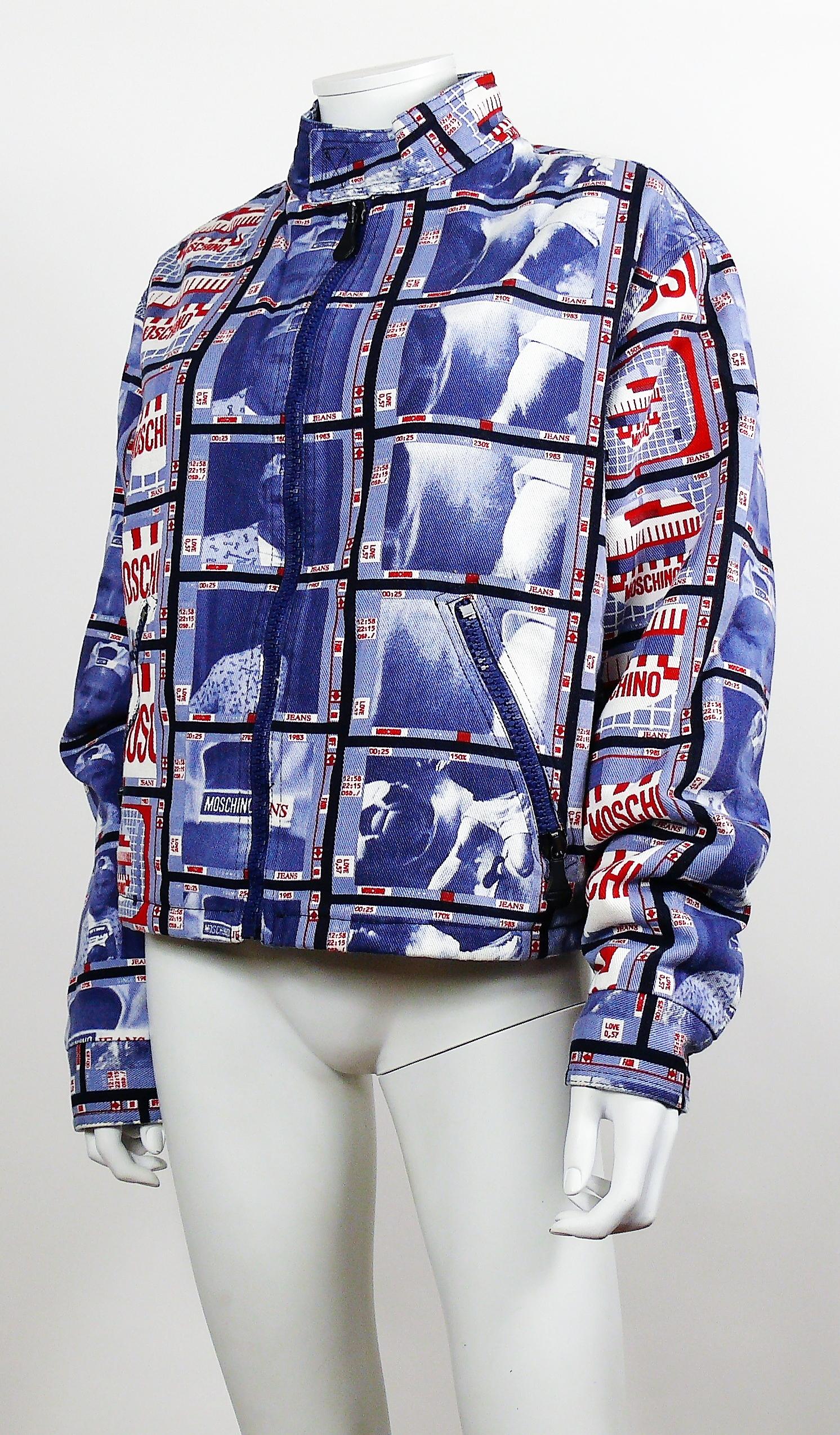 Women's or Men's Moschino Vintage 1990s TV Screen Print Jacket US Size 32