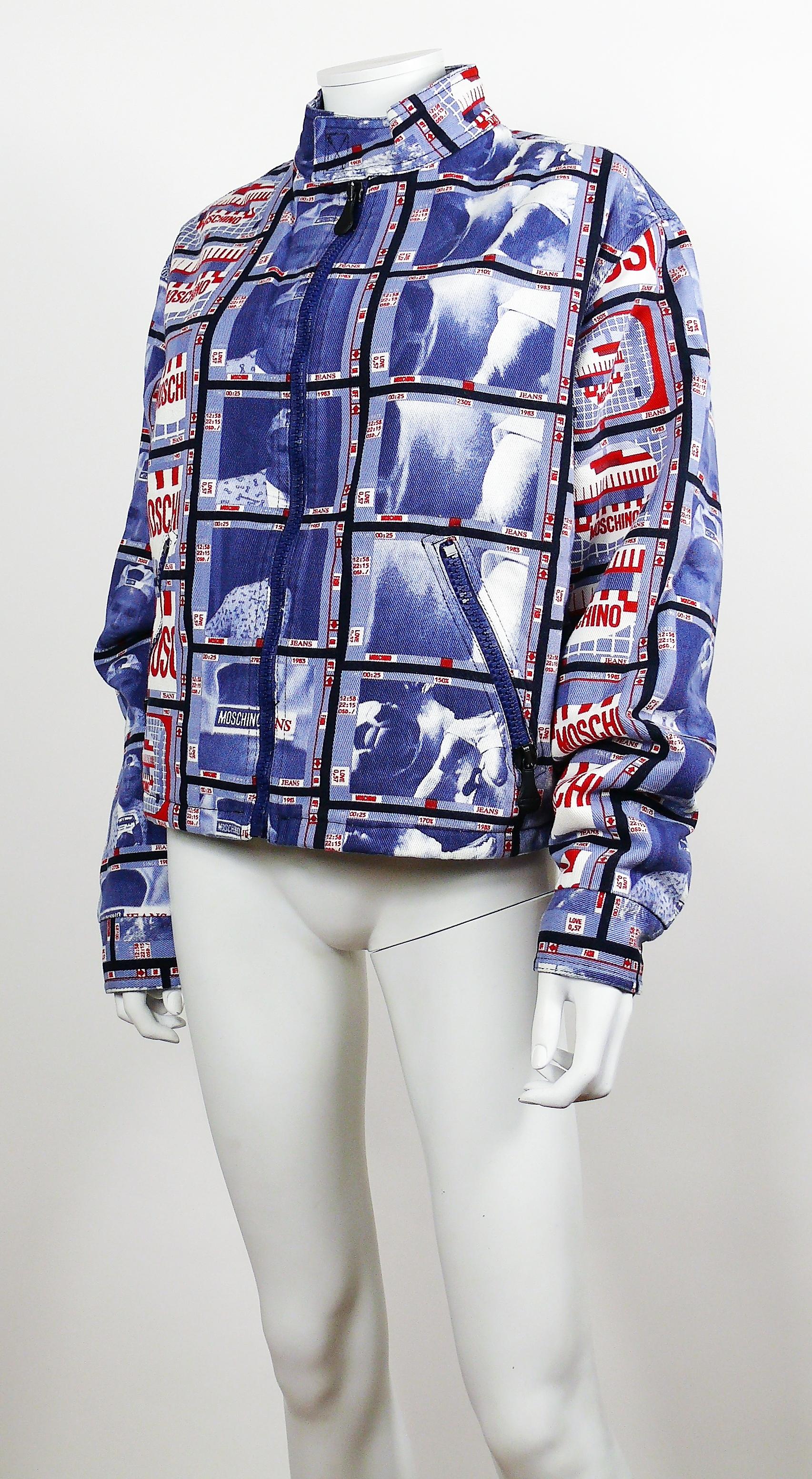 Moschino Vintage 1990s TV Screen Print Jacket US Size 32 1