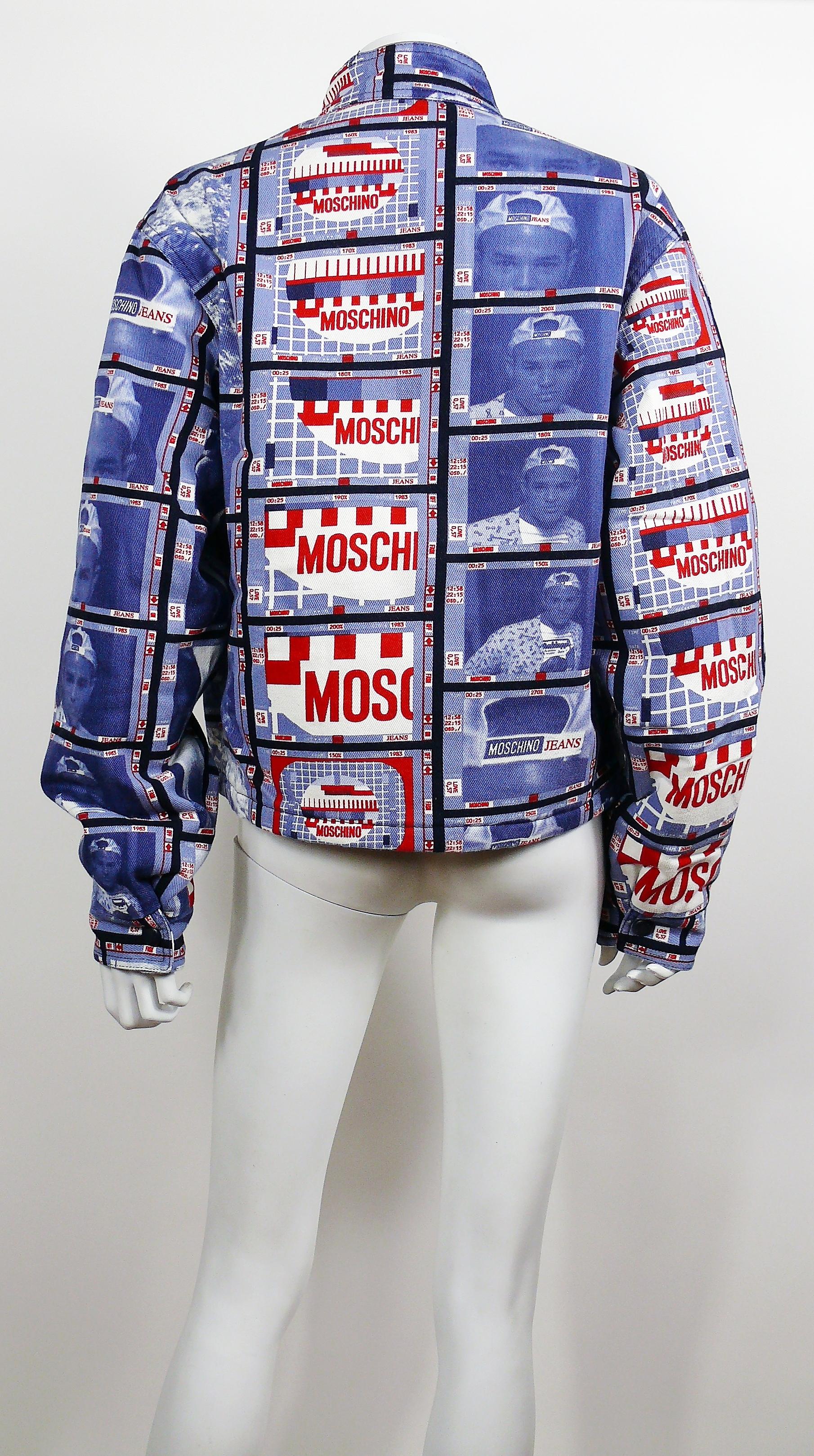 Moschino Vintage 1990s TV Screen Print Jacket US Size 32 2