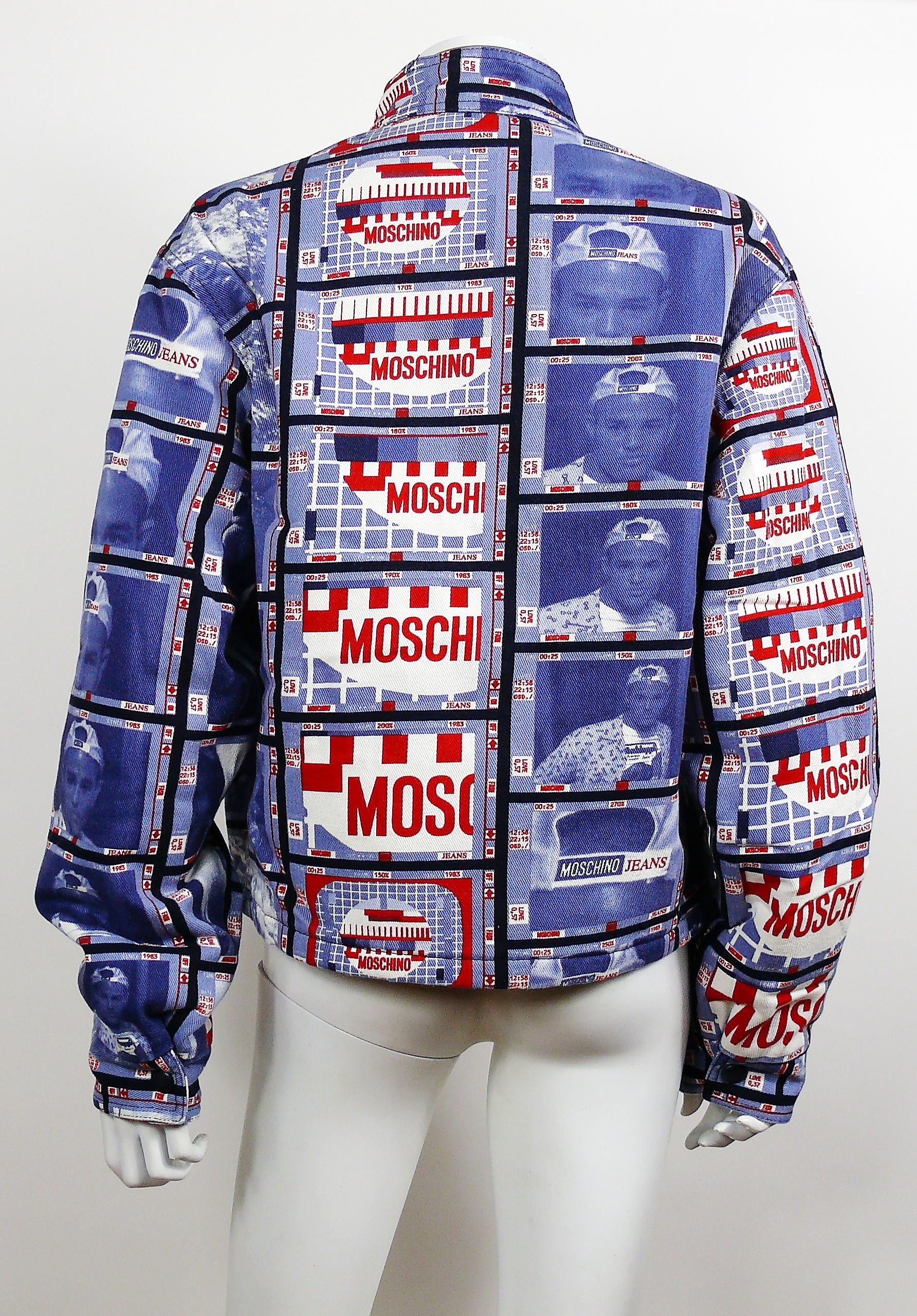 Moschino Vintage 1990s TV Screen Print Jacket US Size 32 3