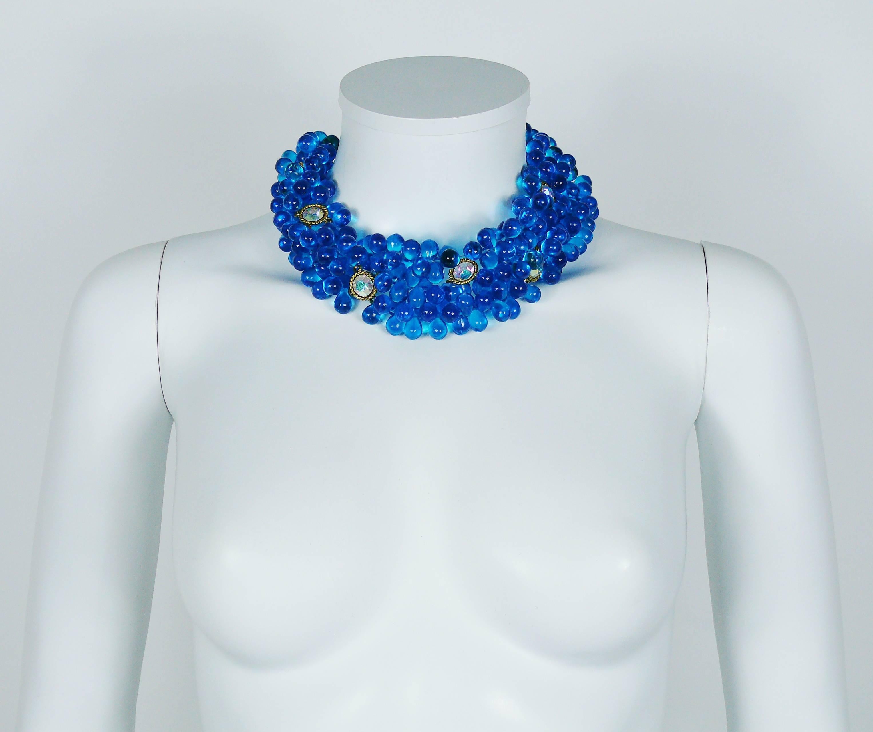 Women's Claire Deve Vintage Opulent Gripoix Aqua Blue Necklace