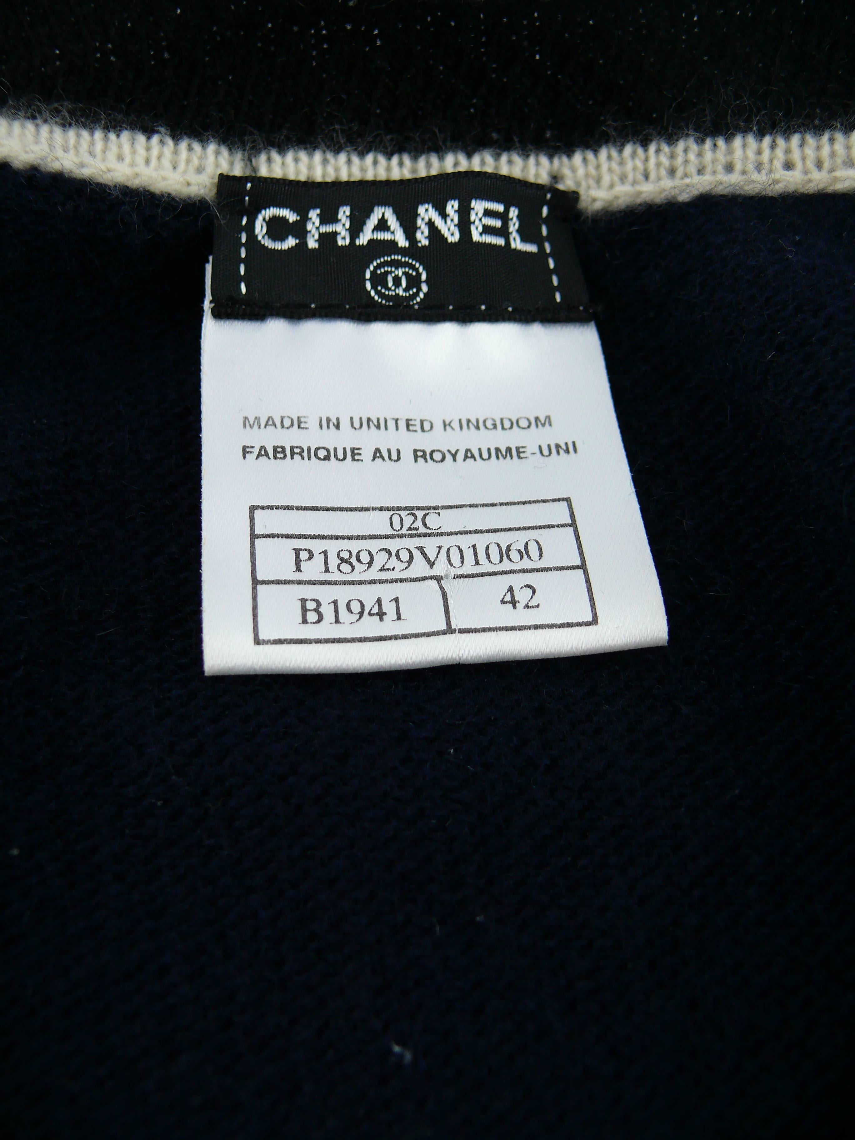 Chanel Tricolor Cashmere Cardigan with Camellia Tulle Brooch Cruise 2002 1